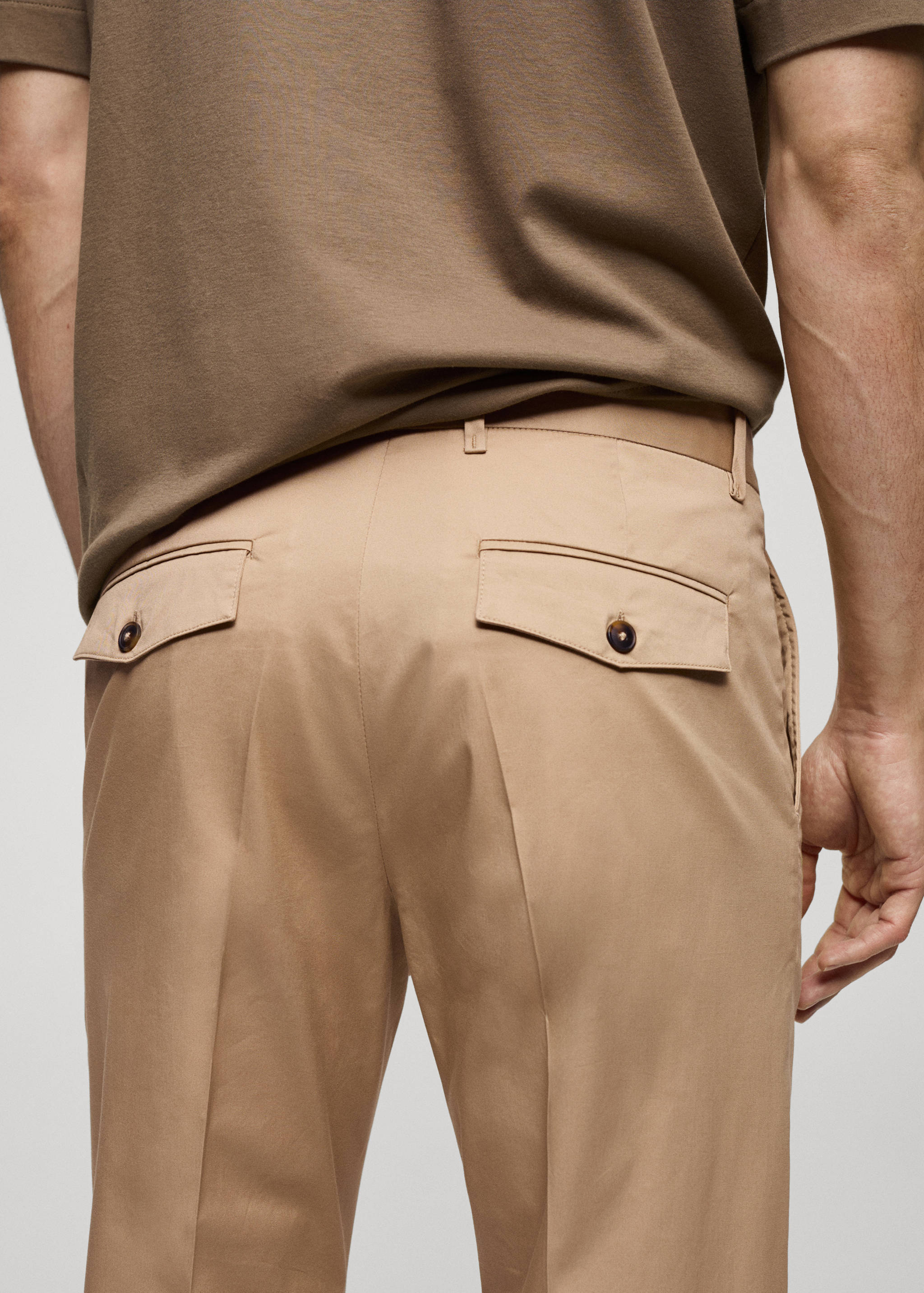 Regular fit structure cotton trousers - Details of the article 6