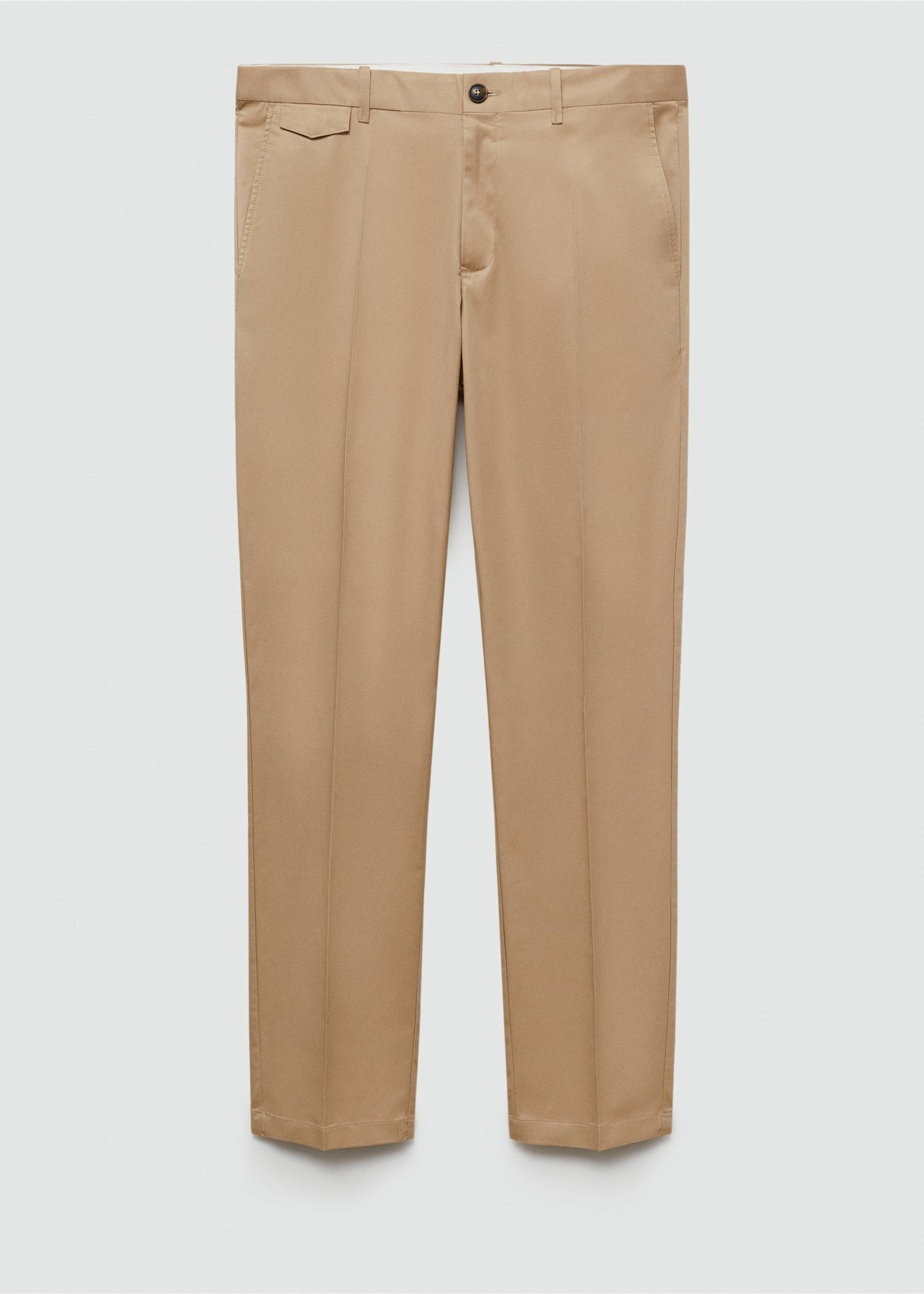 Regular fit structure cotton trousers - Article without model, Beige. Ref: 77001010-00.