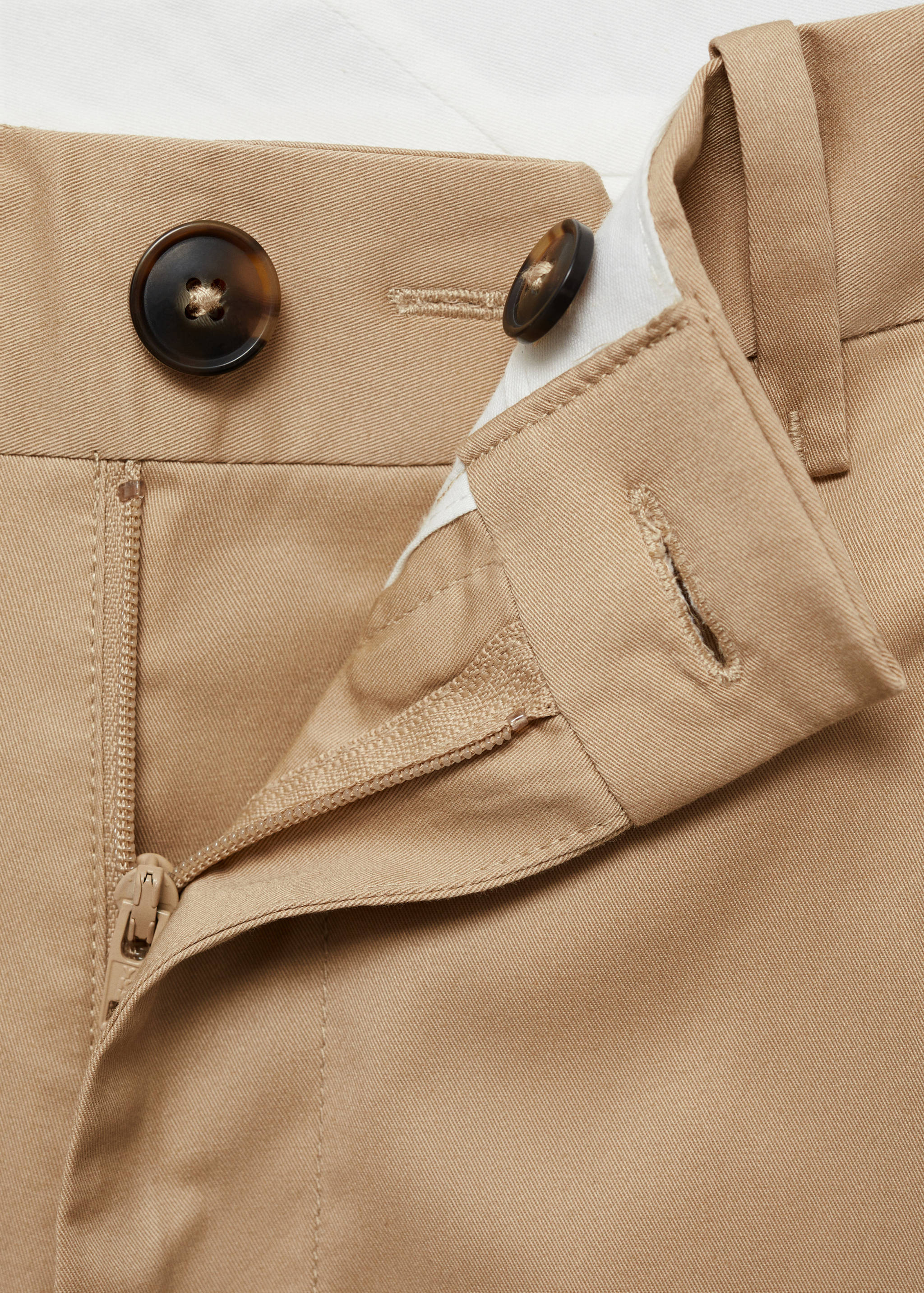 Regular fit structure cotton trousers - Details of the article 8