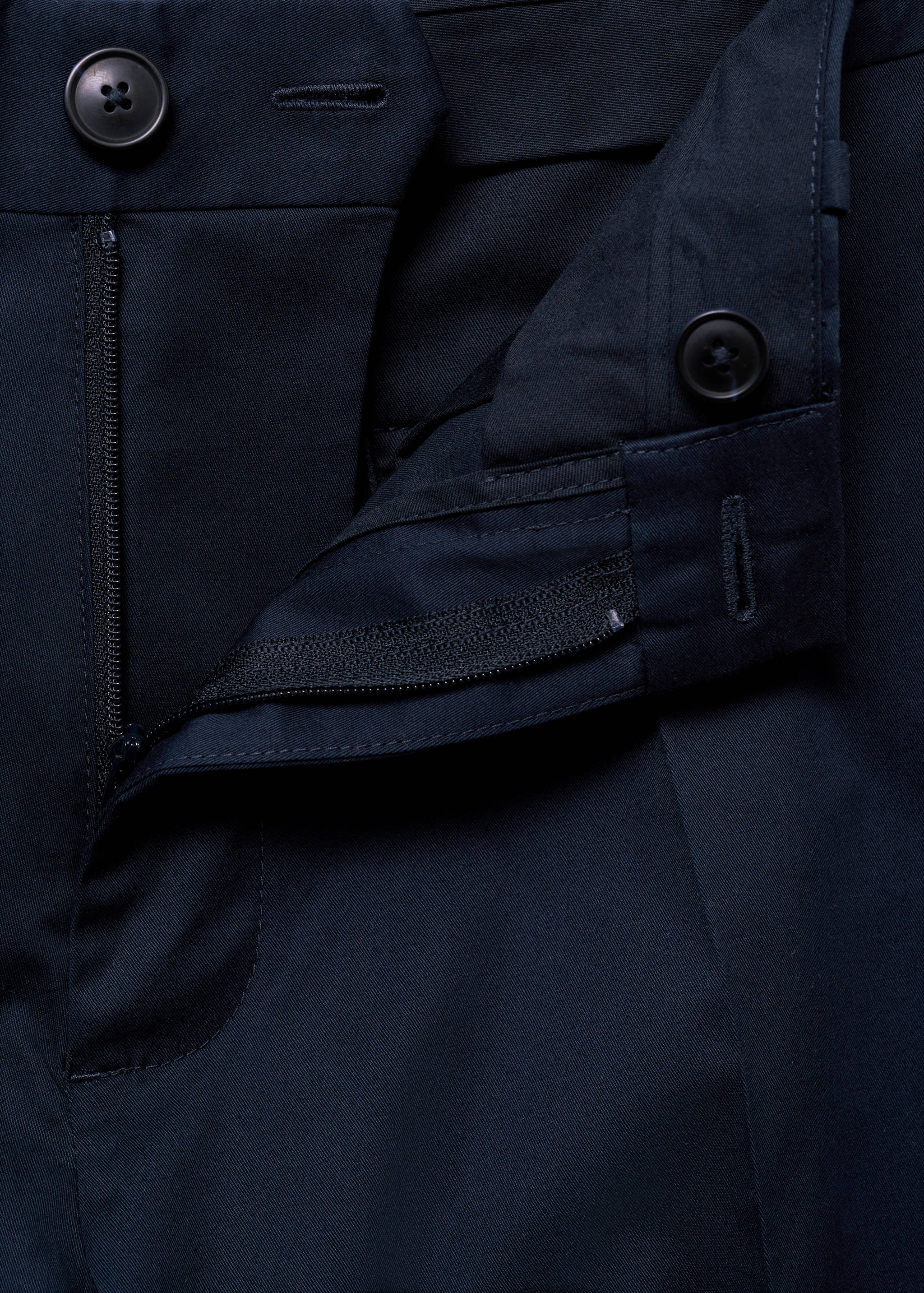 Regular fit structure cotton trousers - Details of the article 8