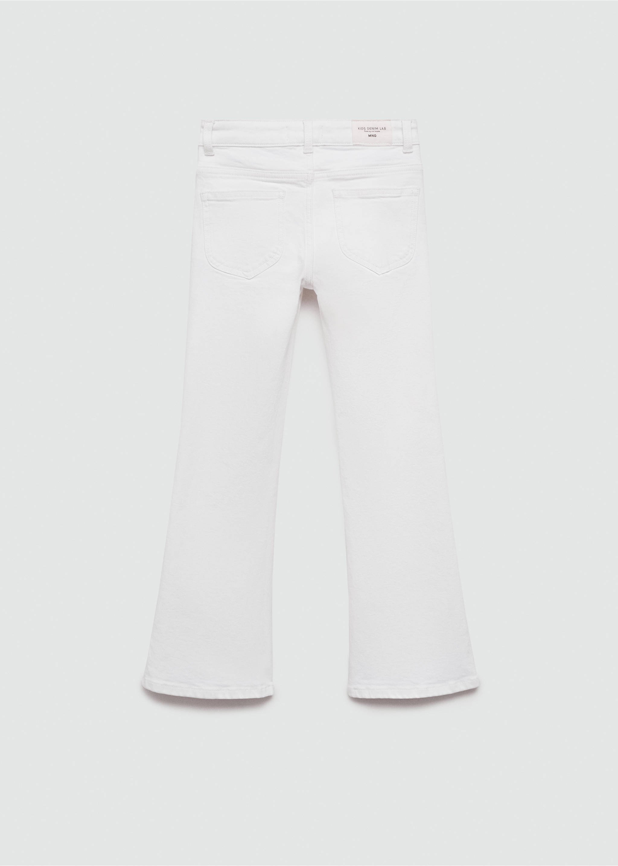 Flared Jeans mit Schlitz - Rückseite des Artikels, Weiß. Ref: 77001013-00.