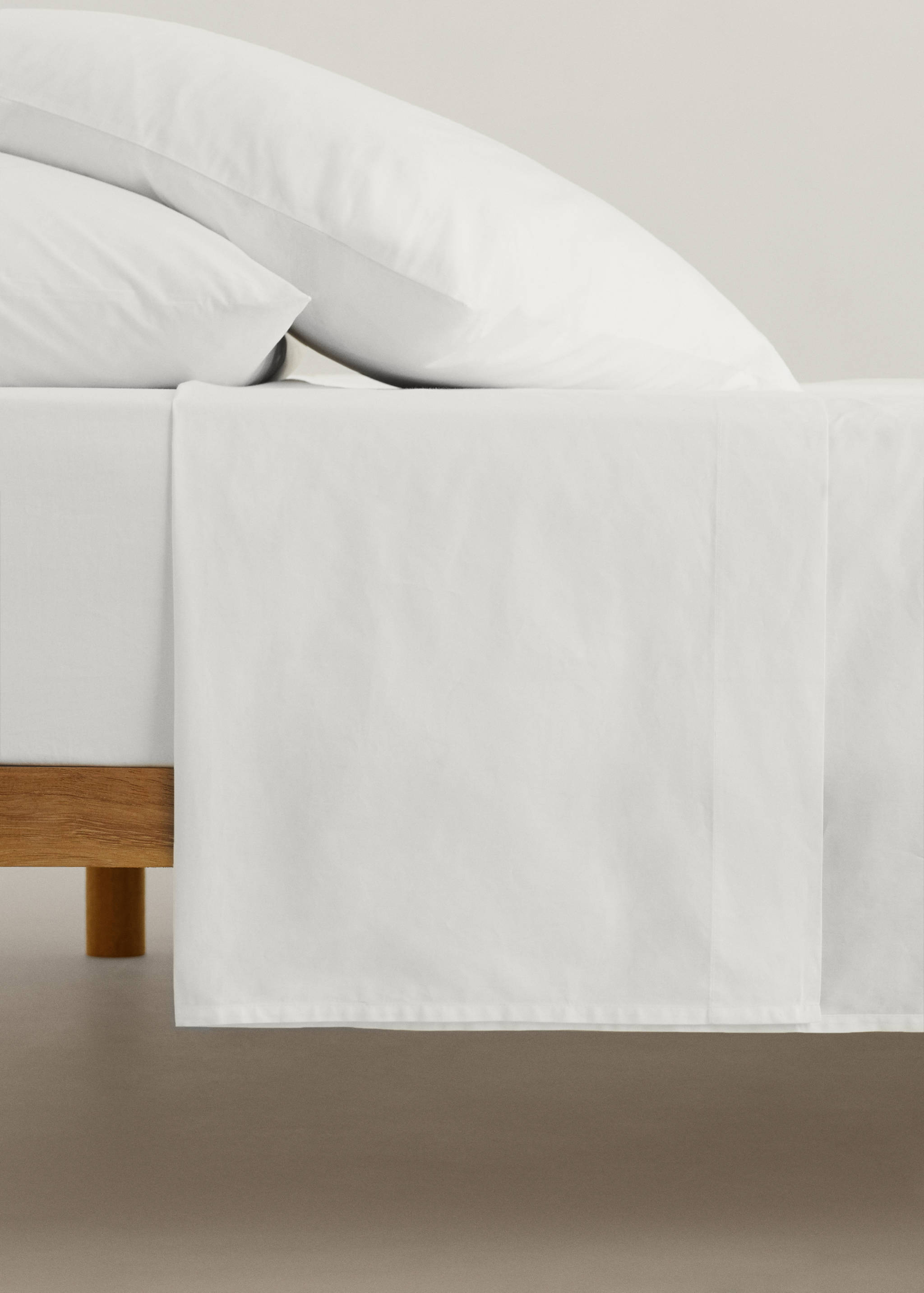 Sábana encimera algodón 300 hilos cama 135cm - Plano medio