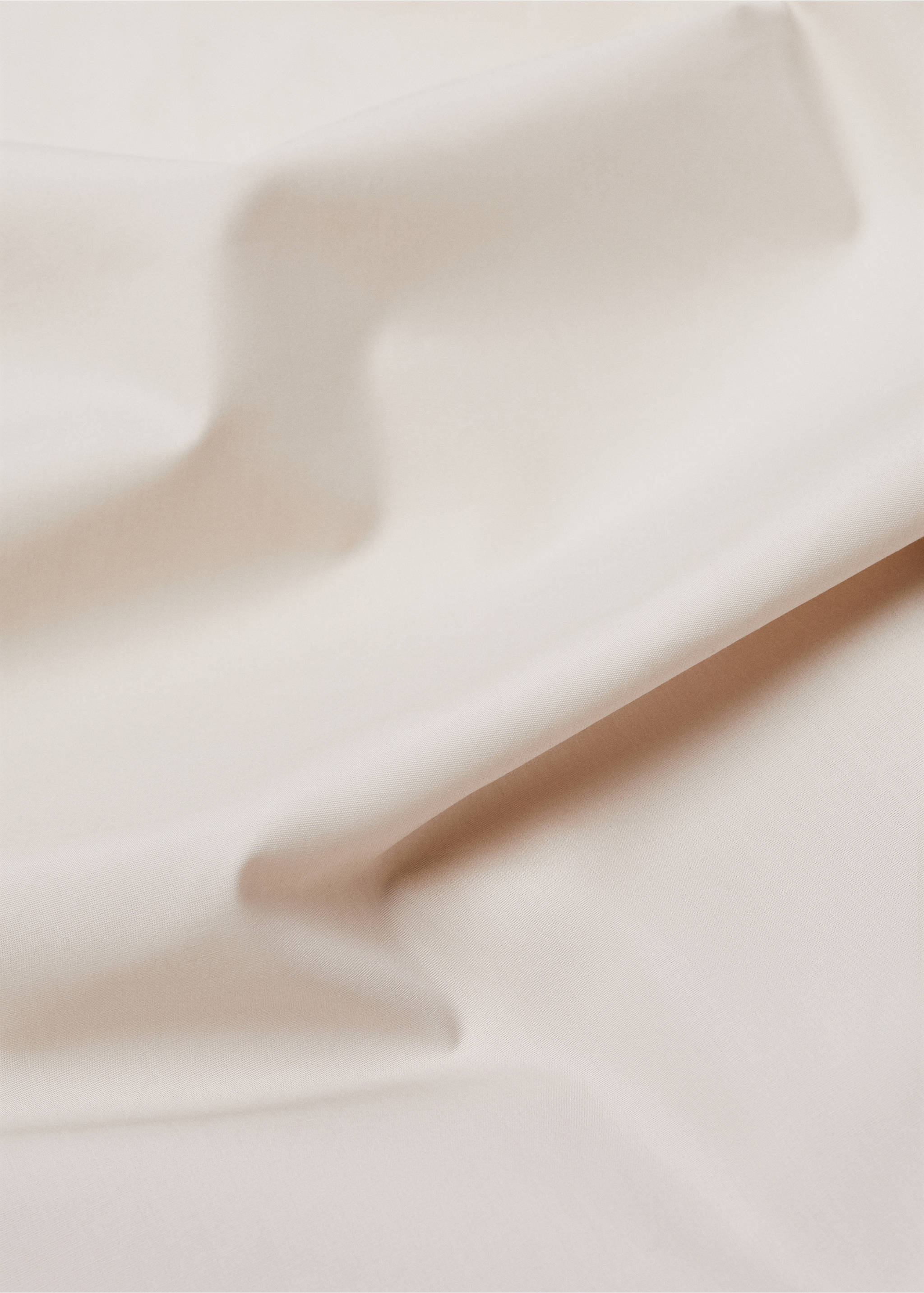 300 threads percale cotton fitted sheet King bed - Details of the article 1, Beige. Ref: 77001030-00.