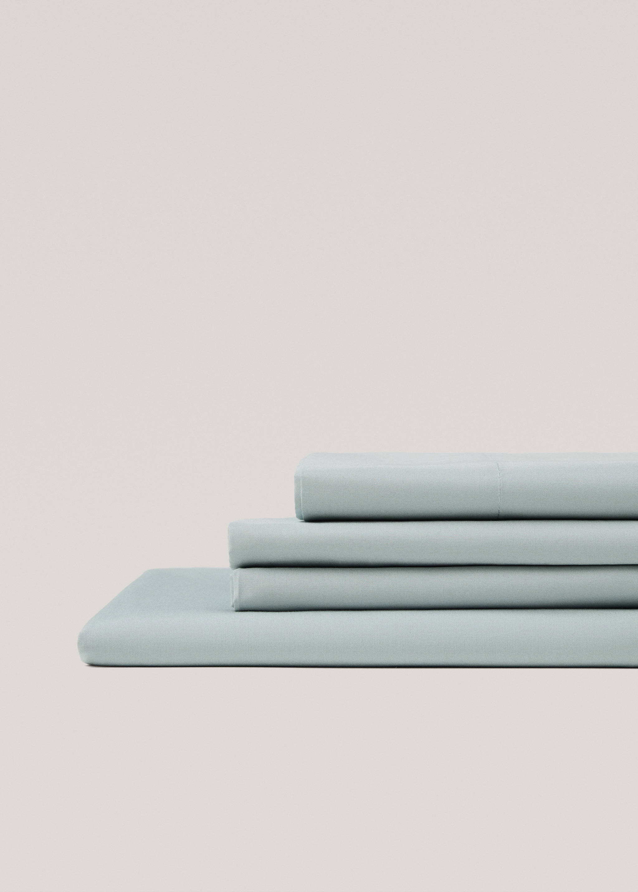 Percale cotton fitted sheet 300 threads for king bed - Details of the article 2