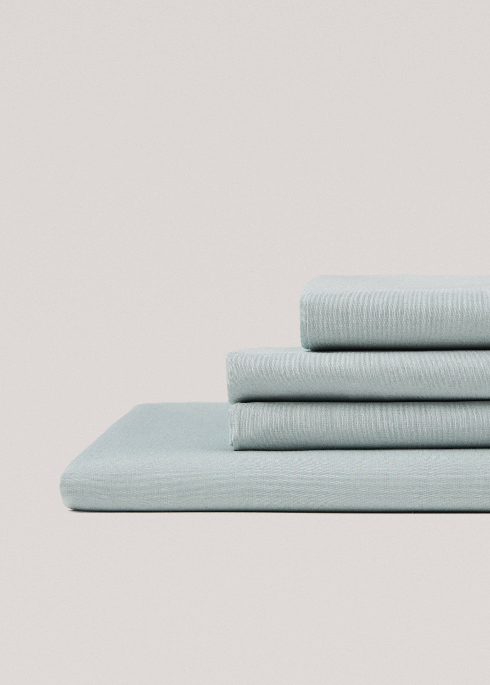 Percale cotton fitted sheet 300 threads for king bed - Medium plane