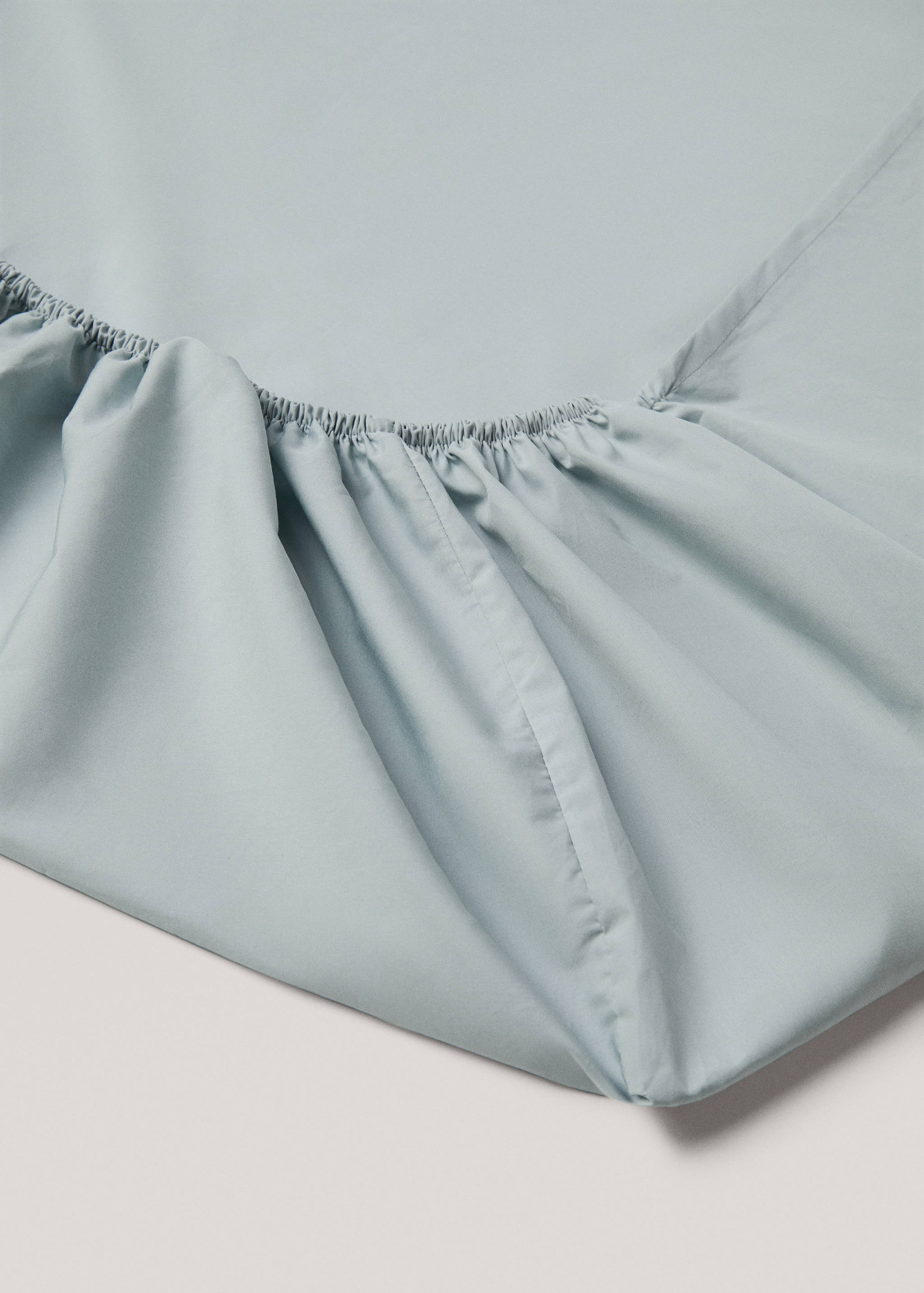 Percale cotton fitted sheet 300 threads for single bed - Details of the article 1