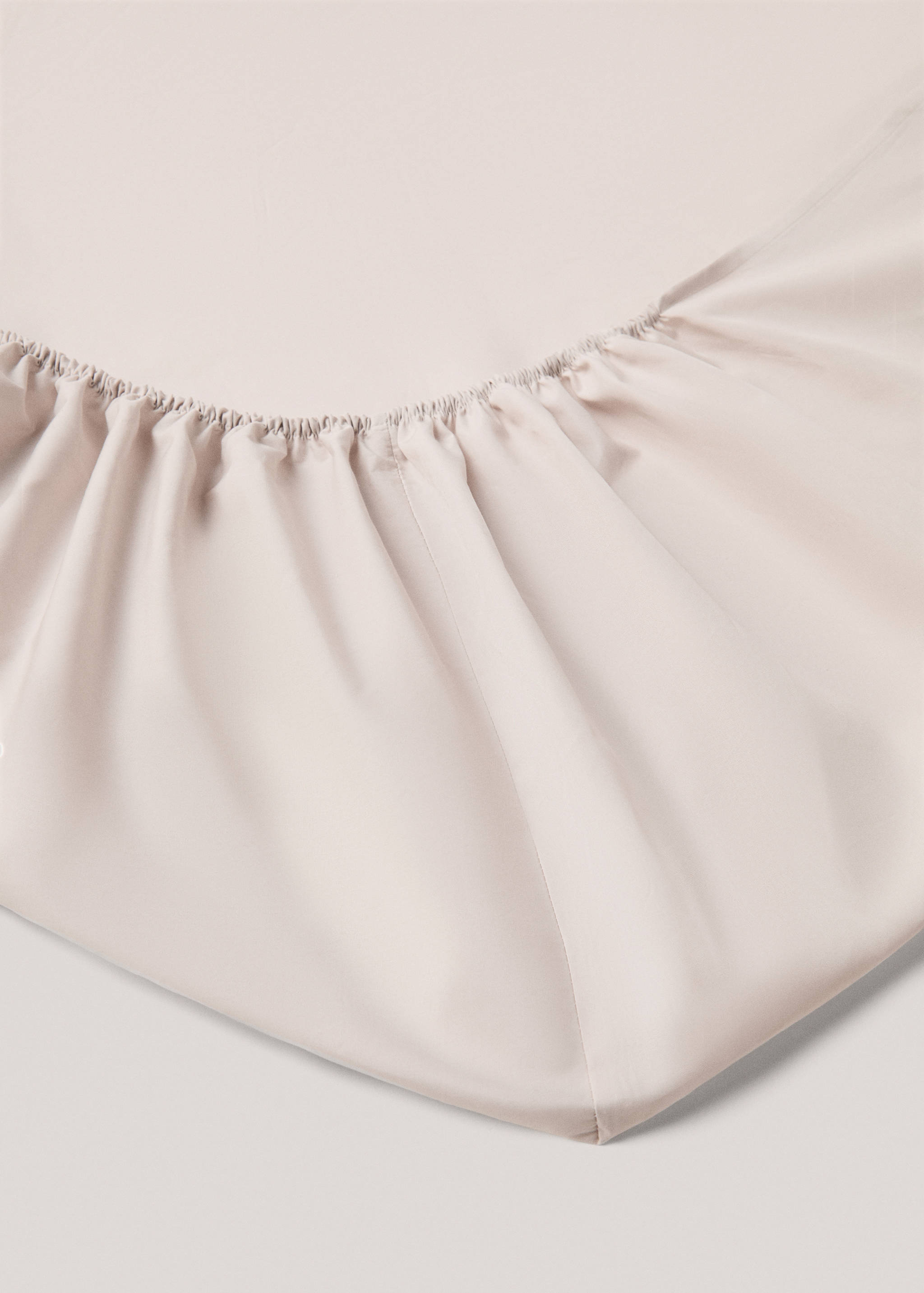 Percale cotton fitted sheet 300 threads for single bed - Details of the article 1