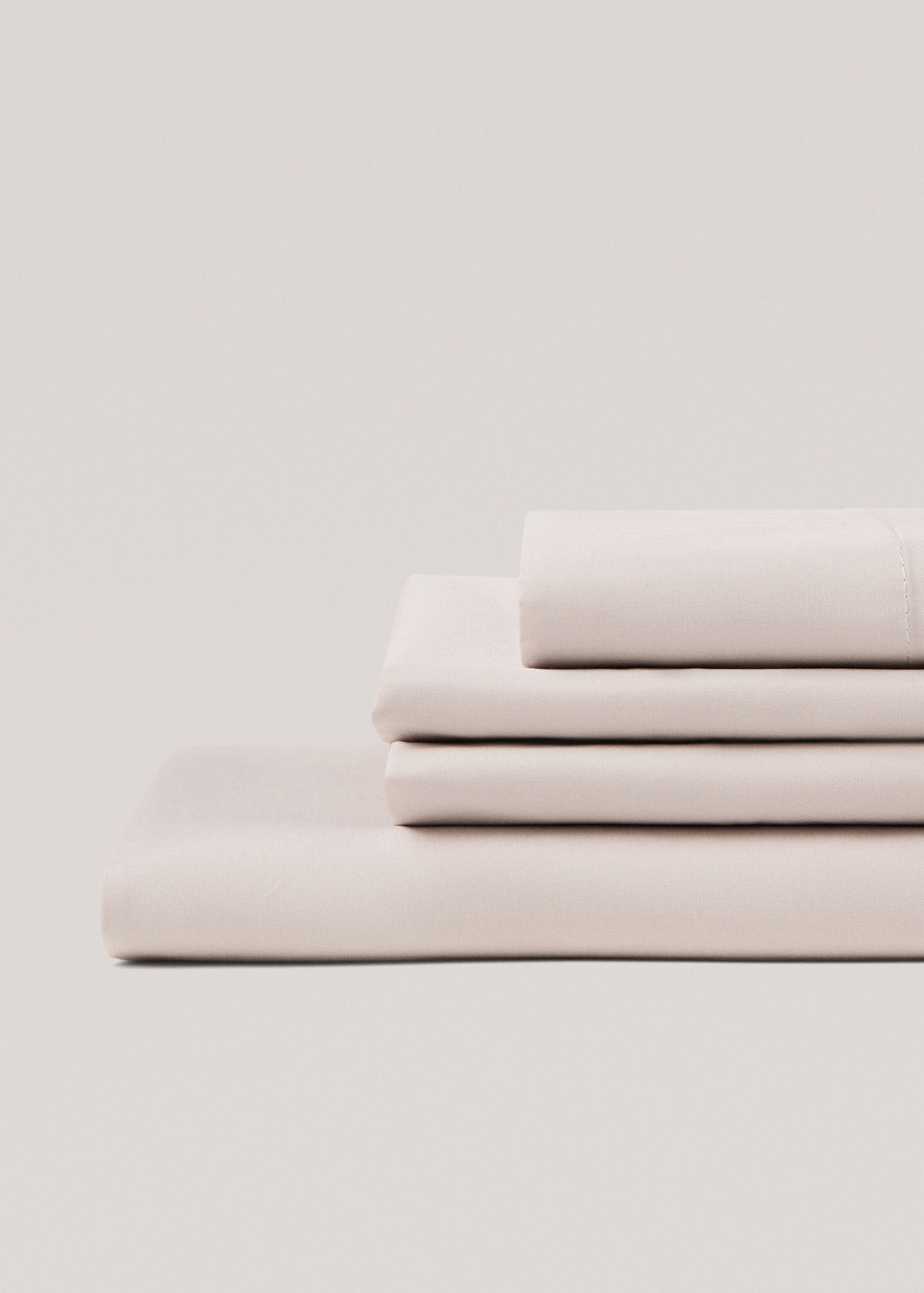 Percale cotton fitted sheet 300 threads for single bed - Medium plane