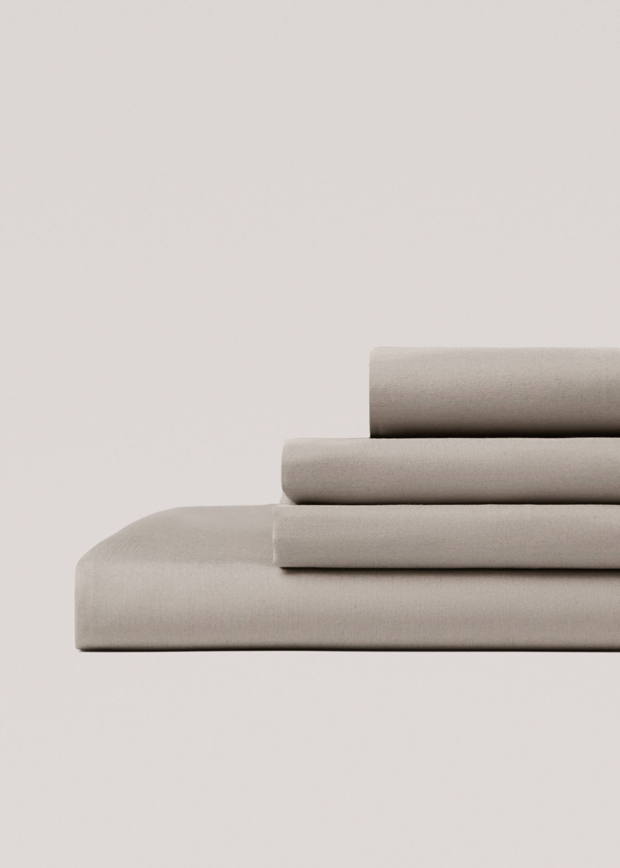 Percale cotton fitted sheet 300 threads for single bed - Medium plane