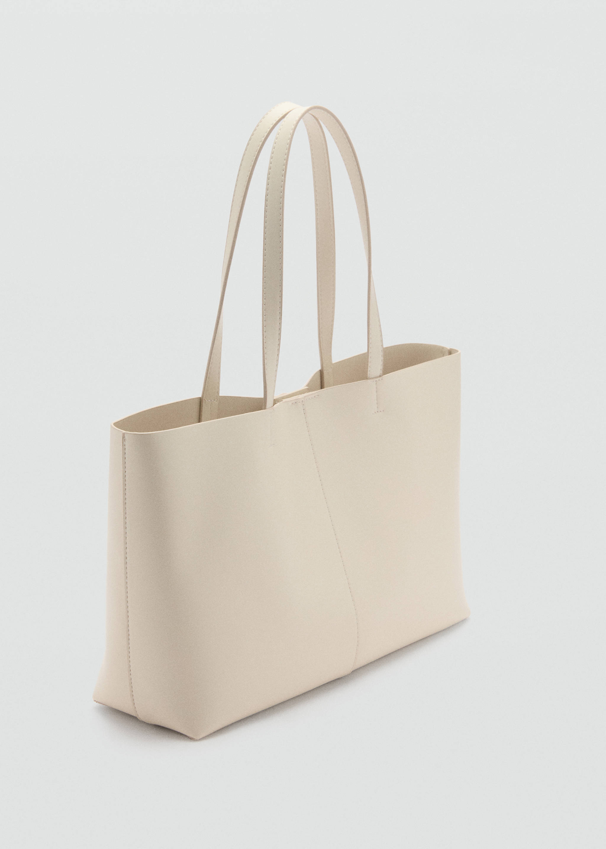Faux-leather shopper bag - Medium plane