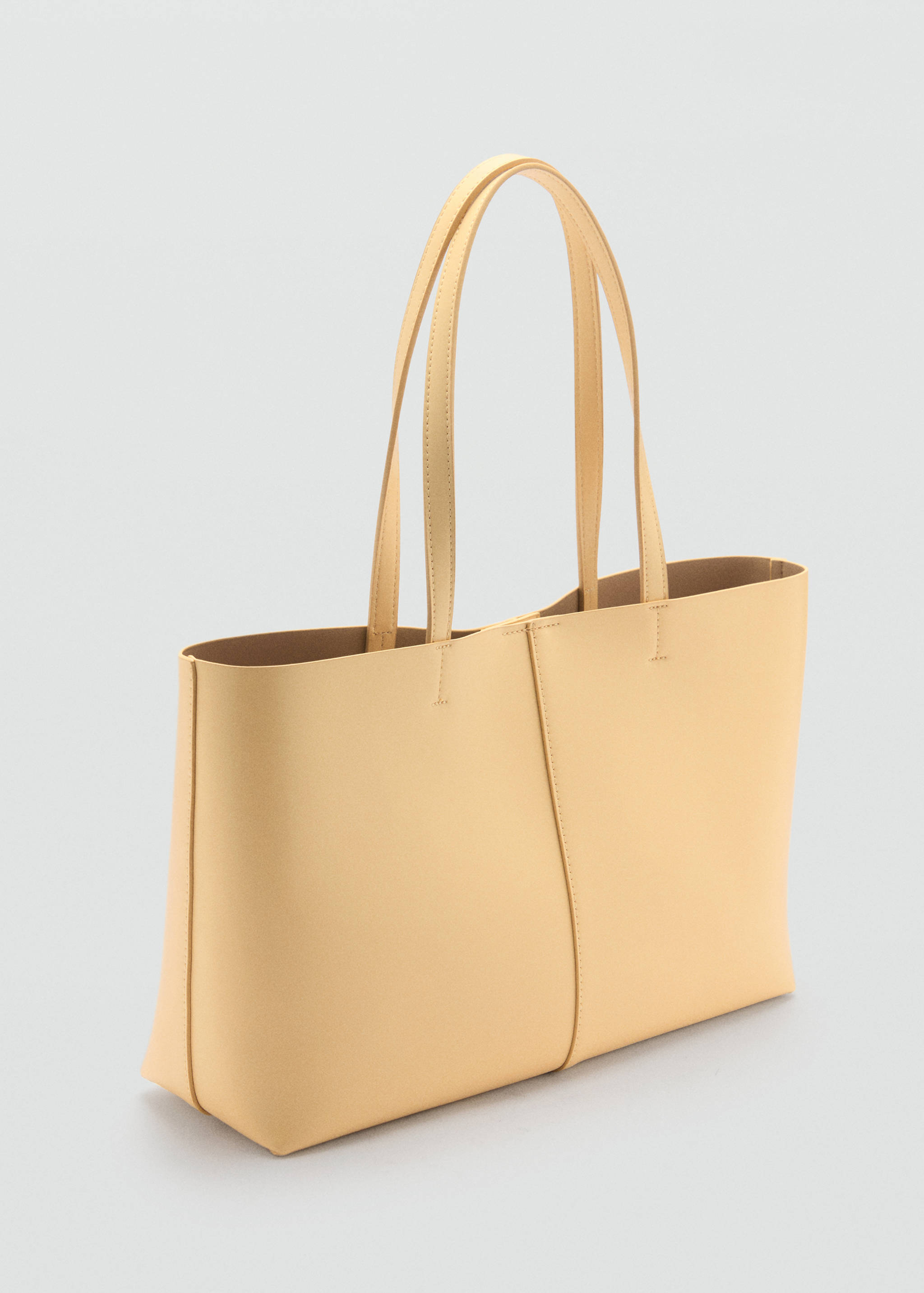 Faux-leather shopper bag - Medium plane