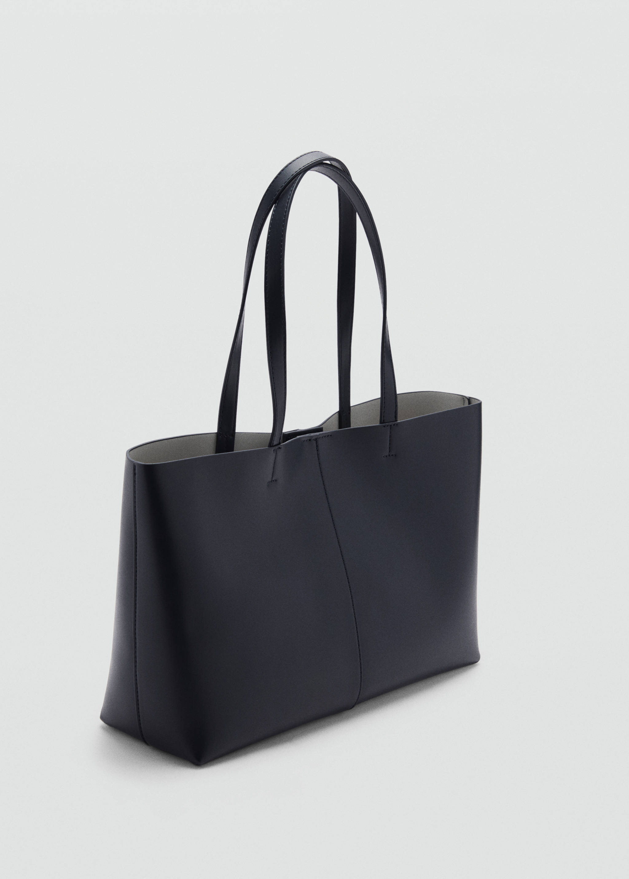 Faux-leather shopper bag - Medium plane