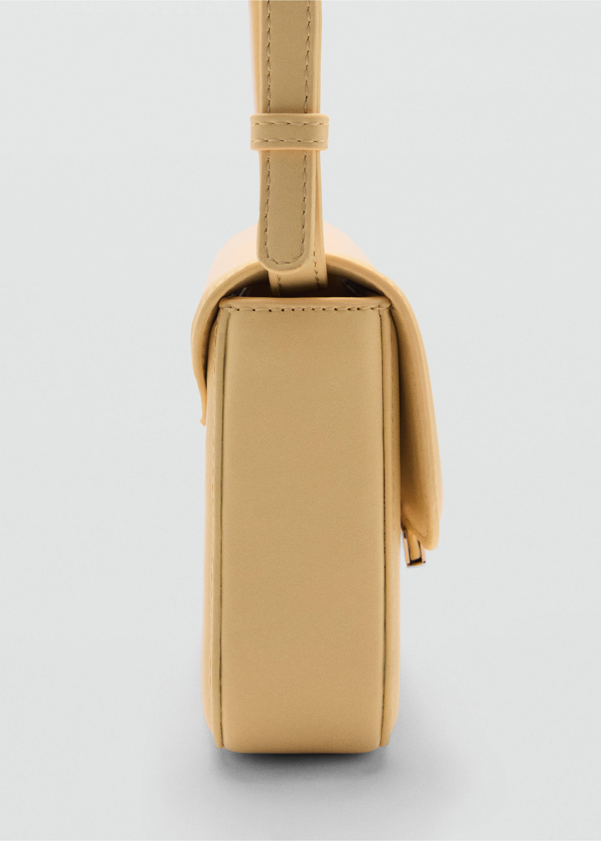 Crossbody bag with flap - Details of the article 1, Pastel Yellow. Ref: 77002012-00.