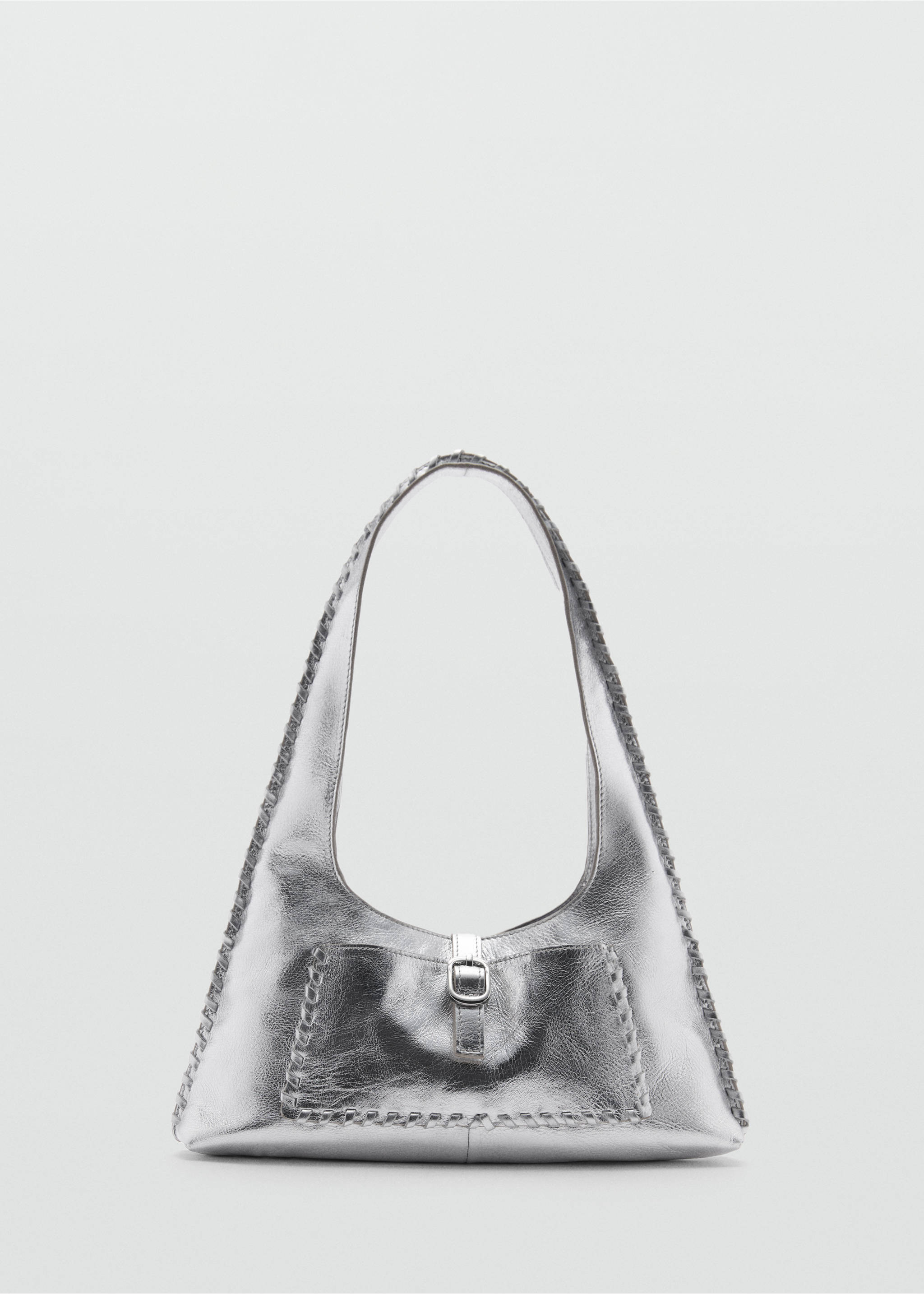 Sac cuir métallisé - Article sans modèle, Argent. Ref: 77002013-00.