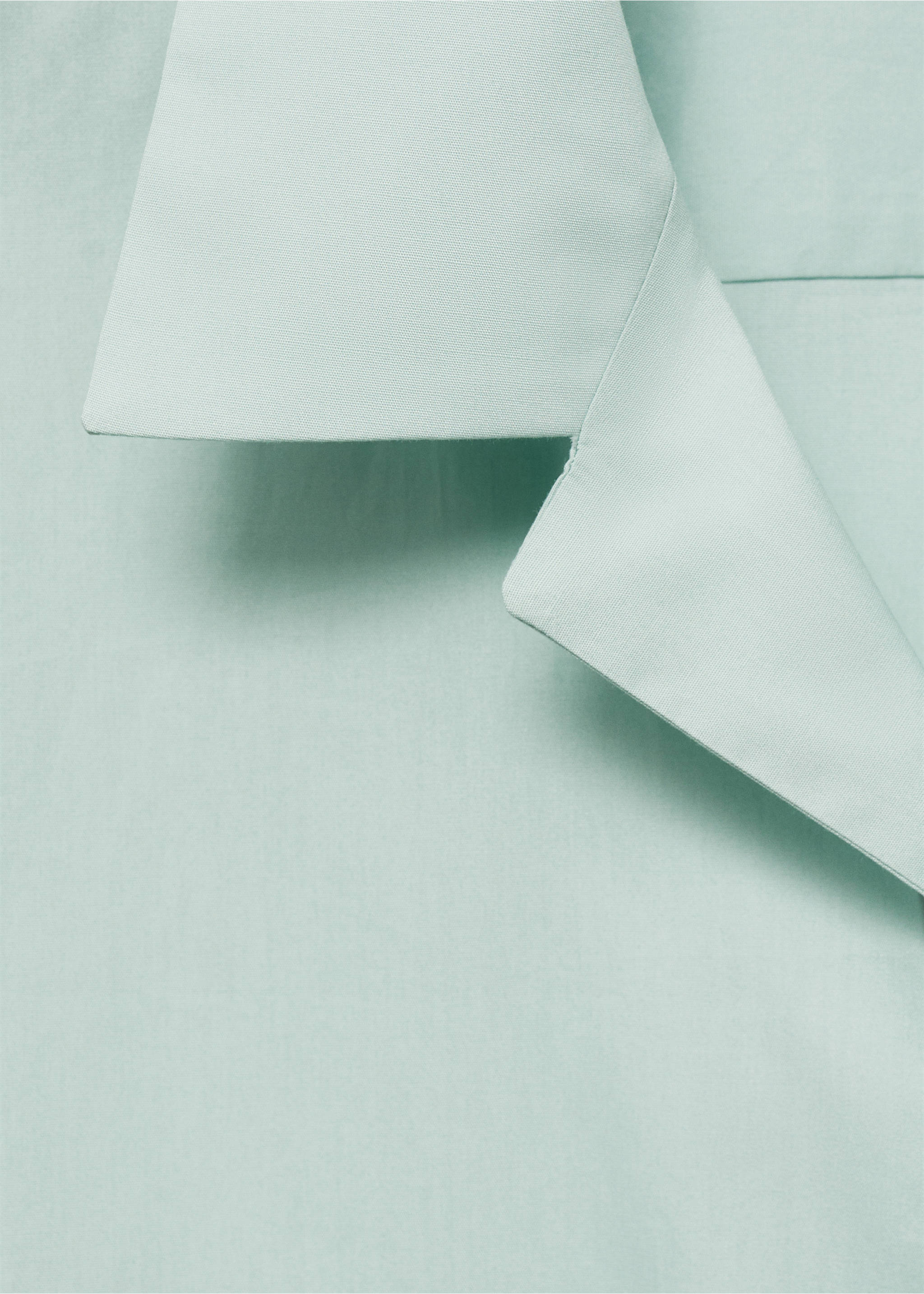 Hemd aus 100 % Baumwolle mit Bowling-Kragen - Detail des Artikels 8, Wassergrün. Ref: 77002539-00.