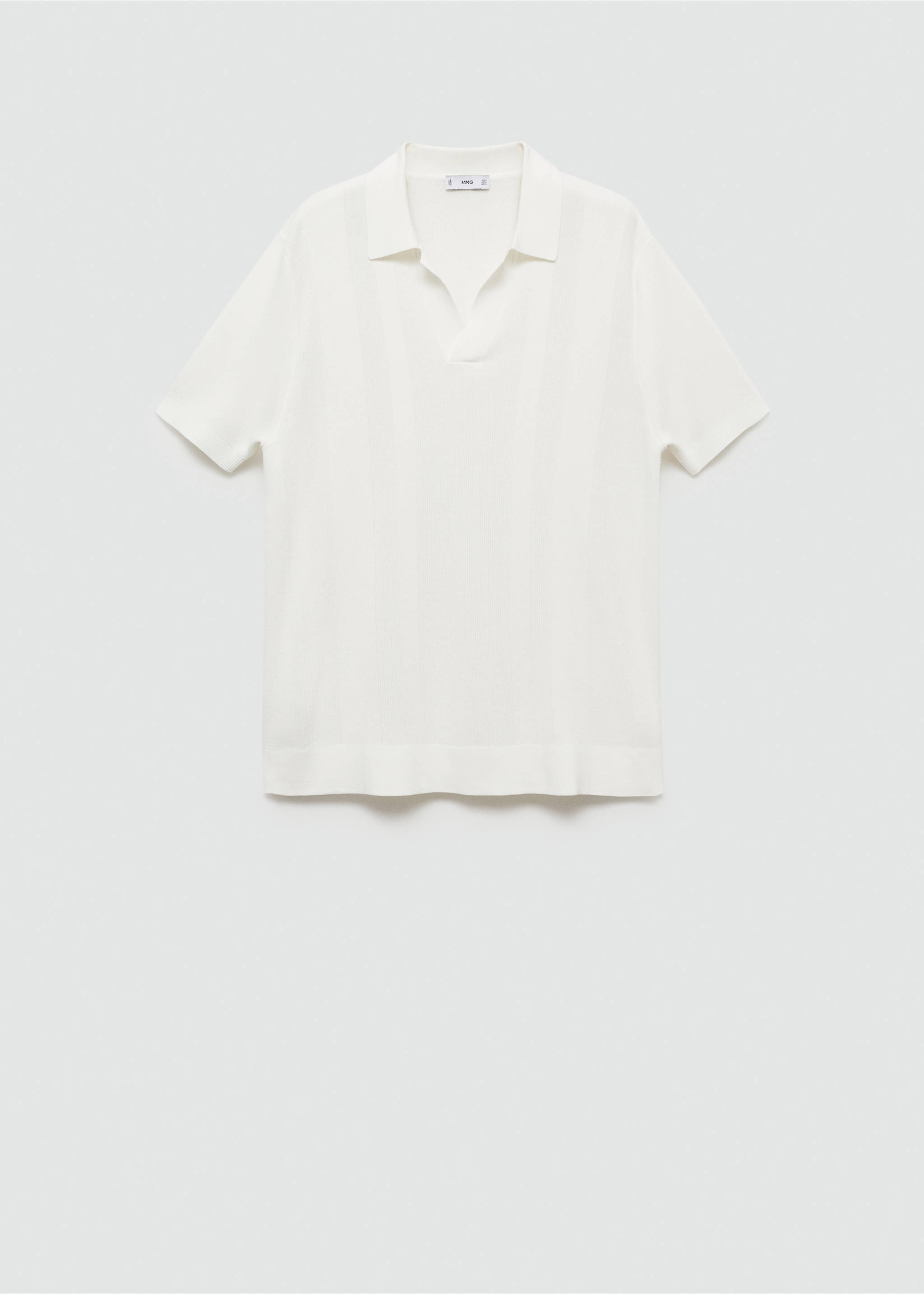 Ribbed knit polo shirt - Article without model, Off White. Ref: 77002540-00.