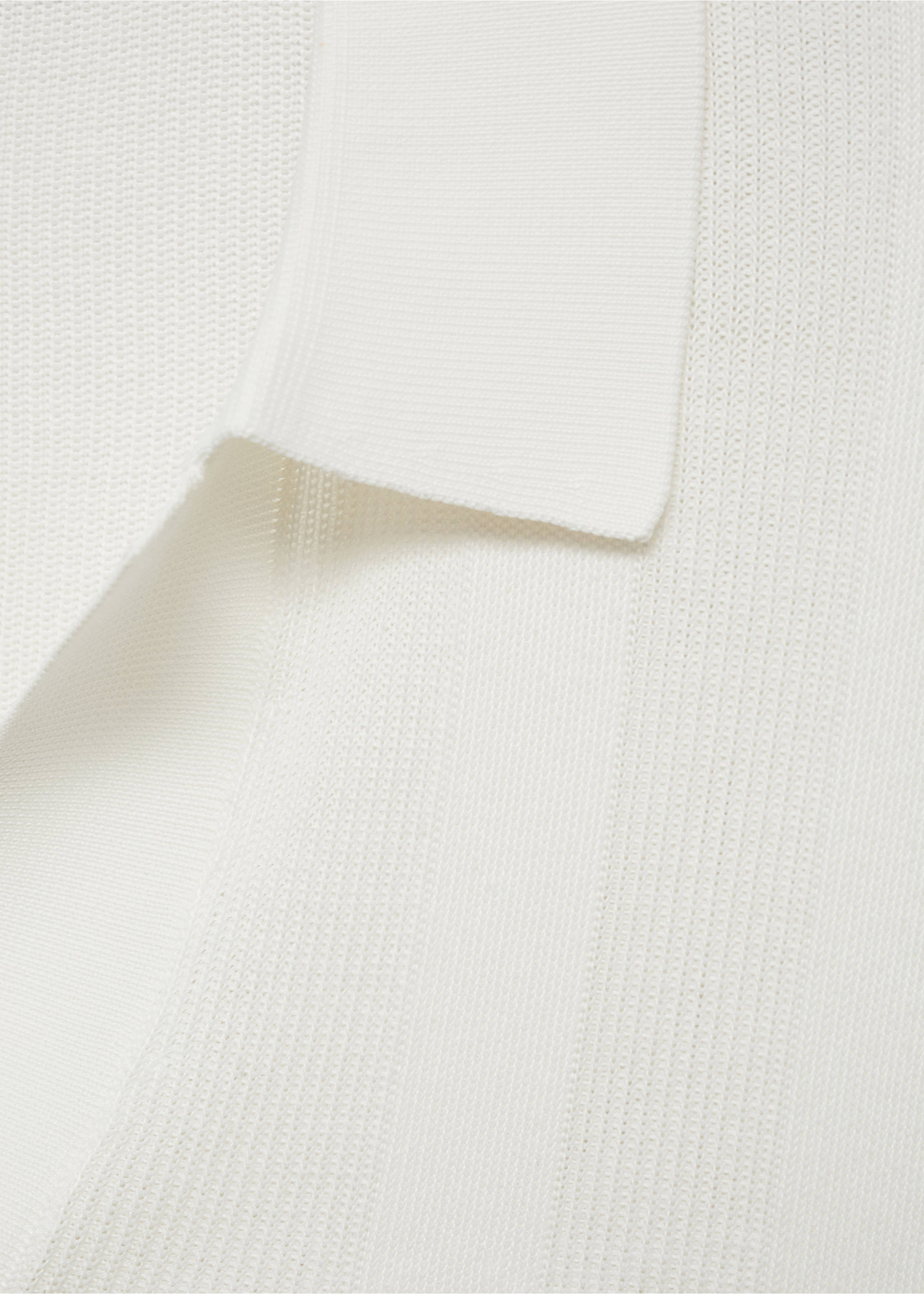 Ribbed knit polo shirt - Details of the article 0, Off White. Ref: 77002540-00.