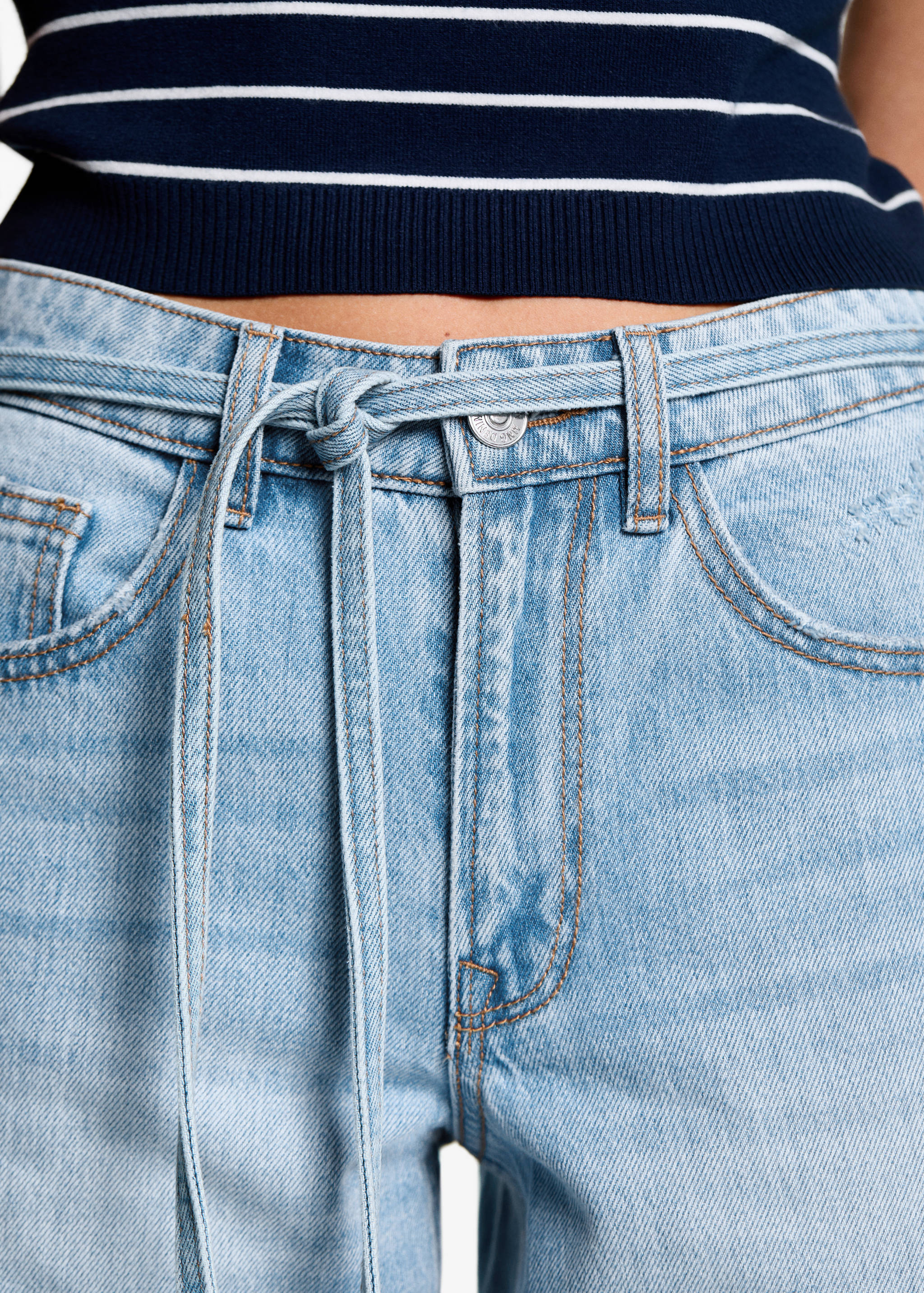 Wideleg jeans with drawstring - Détail de l'article 1