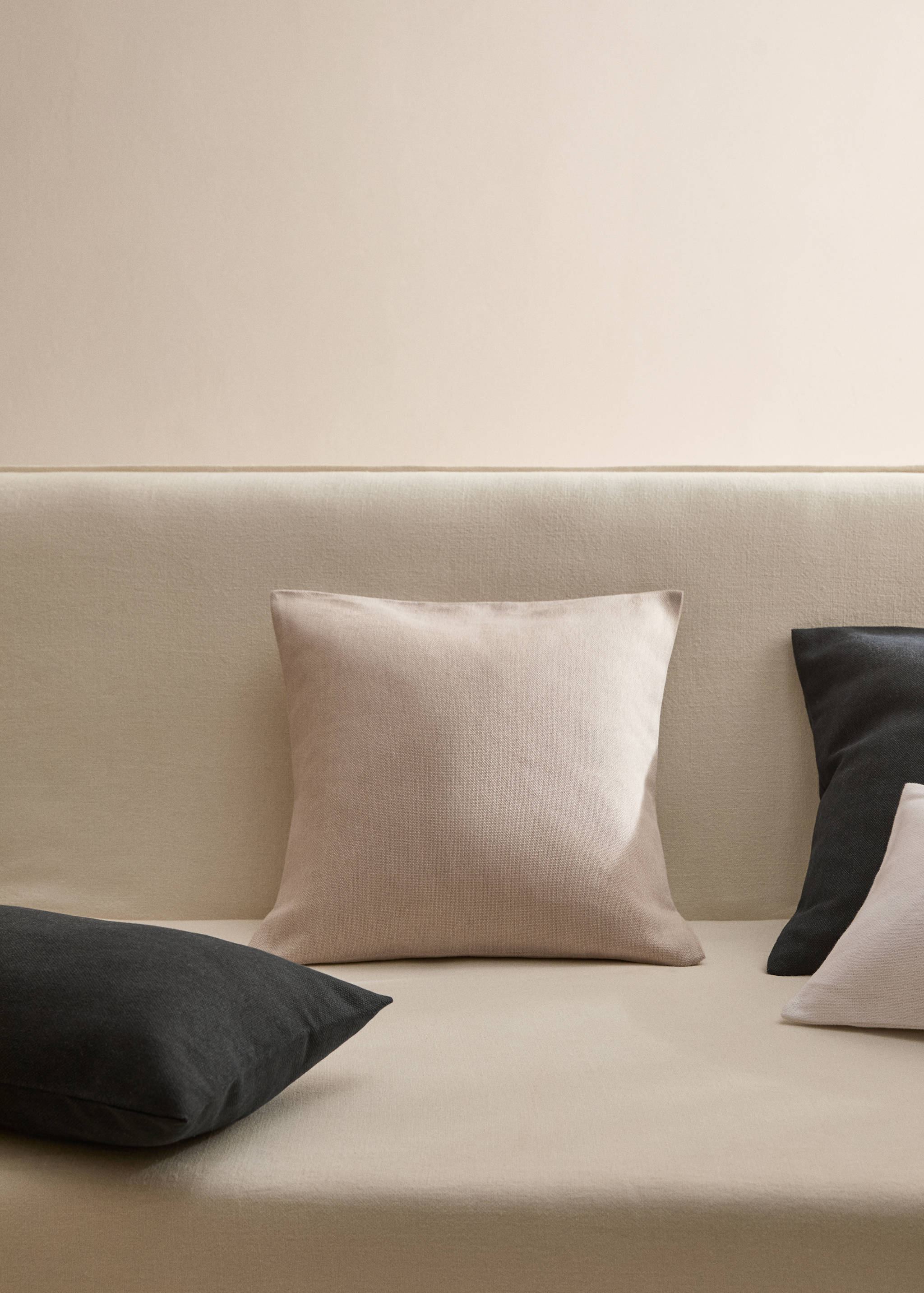 Unifarbener Kissenbezug aus Baumwolle, 45 x 45 cm - Allgemeine Ansicht