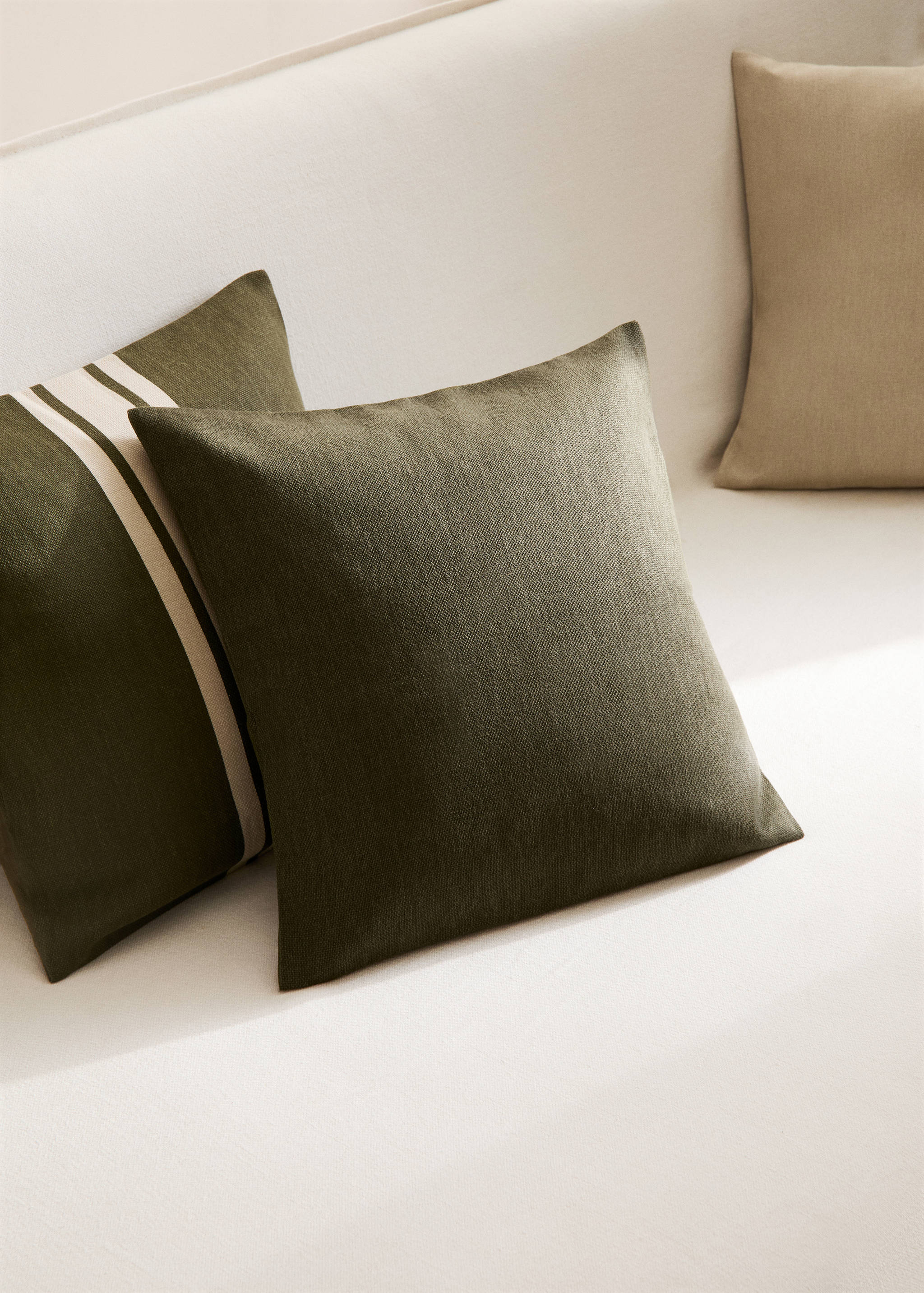 Unifarbener Kissenbezug aus Baumwolle, 45 x 45 cm - Allgemeine Ansicht