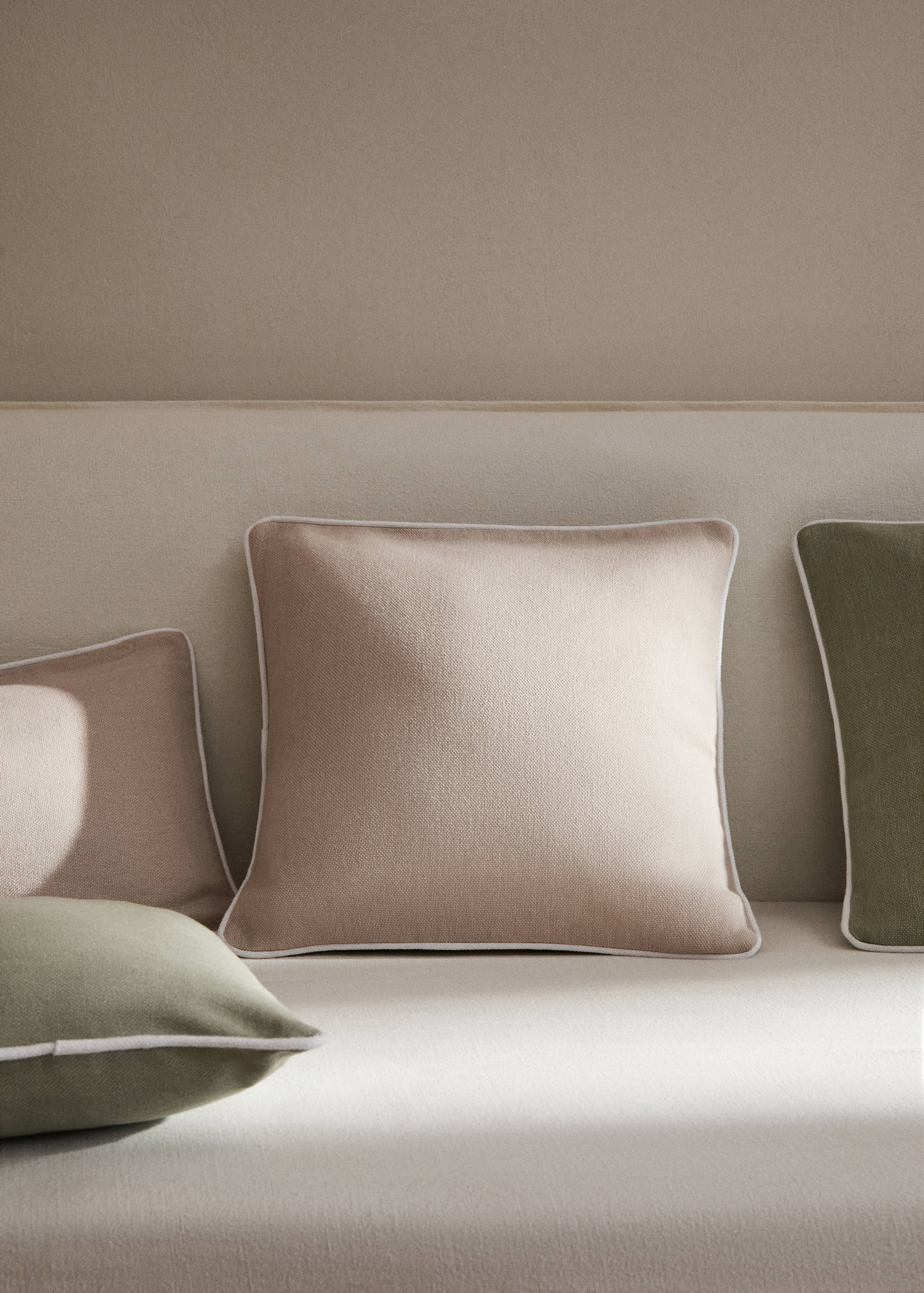 Housse coussin coton liseré 45x45 cm - Plan général