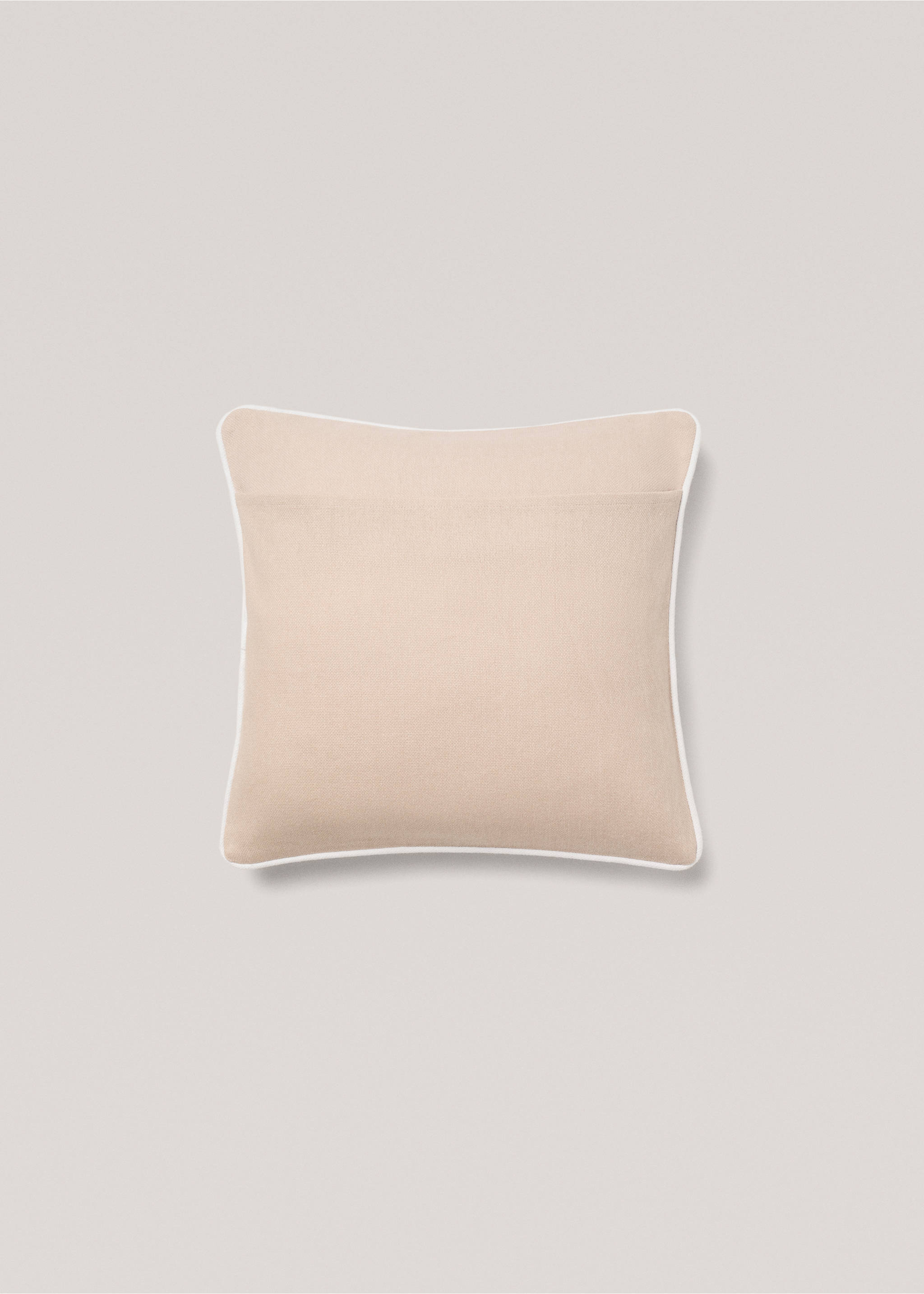 Față de pernuță din bumbac cu margine decorativă 45x45 cm - Detaliu al articolului 1, Nisipiu. Ref: 77002551-00.
