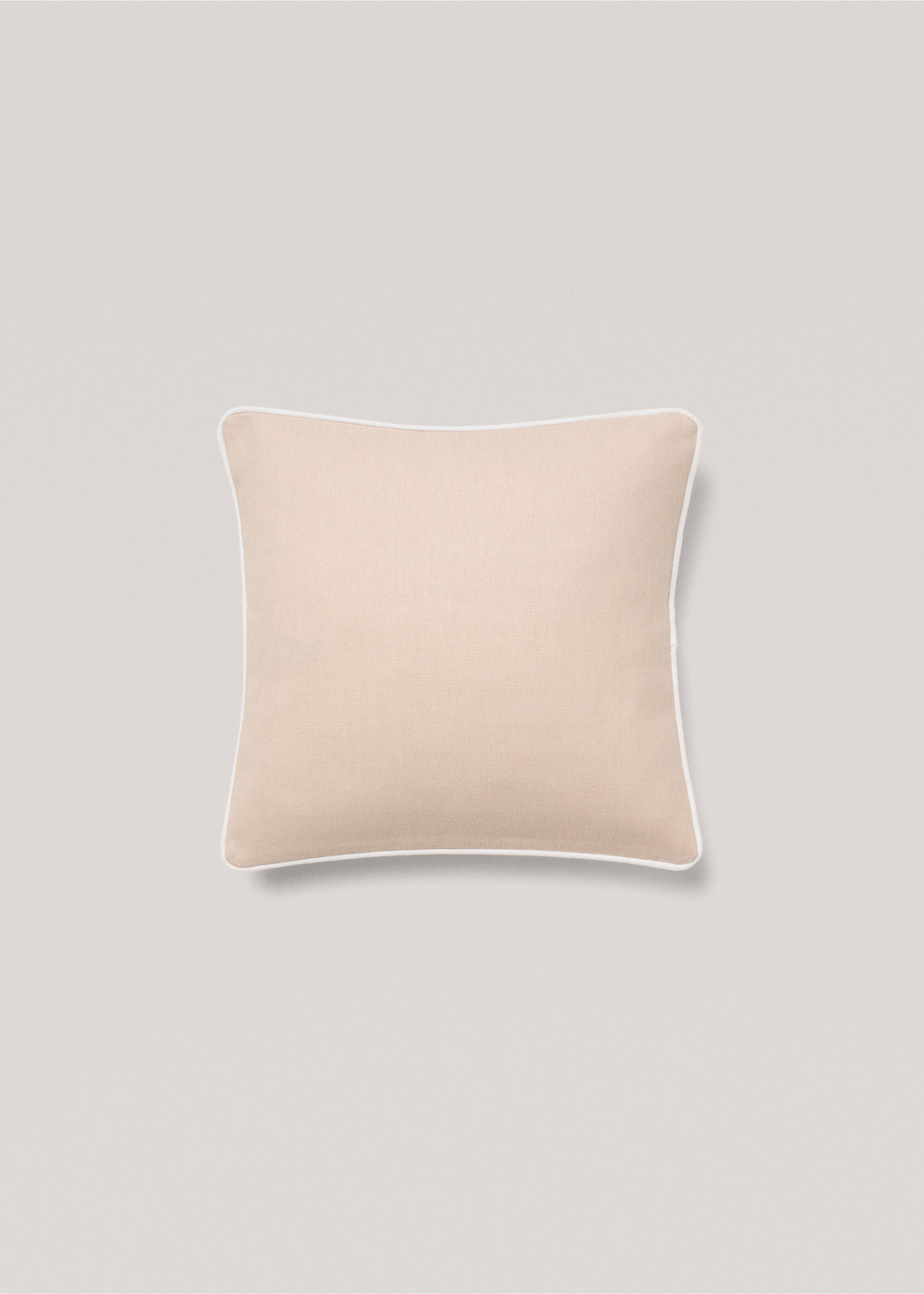 Față de pernuță din bumbac cu margine decorativă 45x45 cm - Articol fără model, Nisipiu. Ref: 77002551-00.