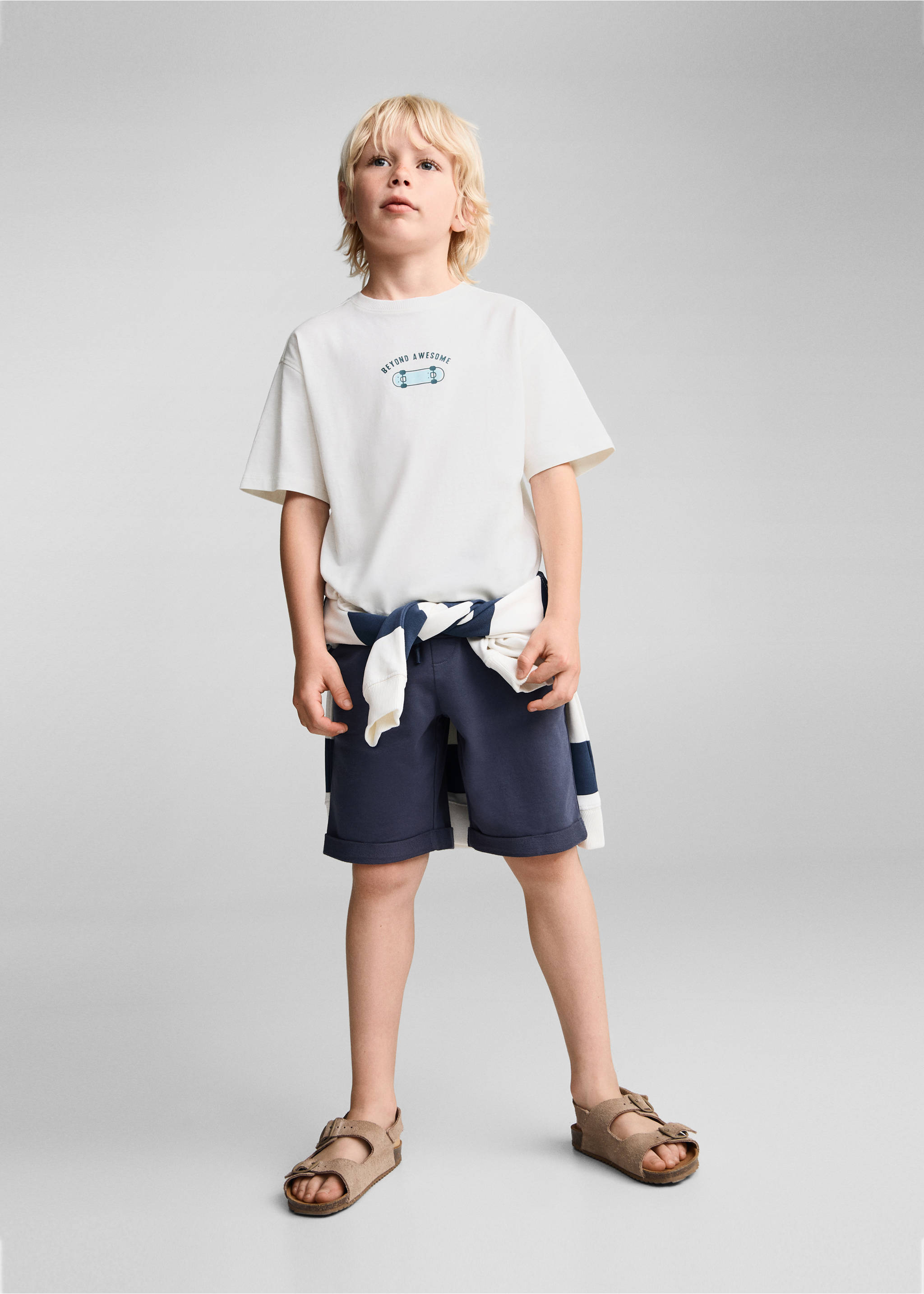 Printed cotton-blend T-shirt - General plane, Off White. Ref: 77002930-00.