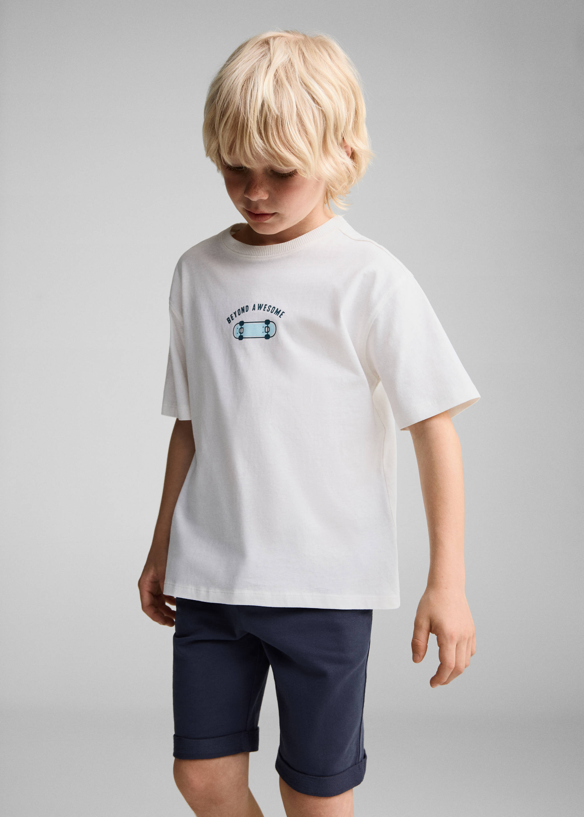 Printed cotton-blend T-shirt - Medium plane