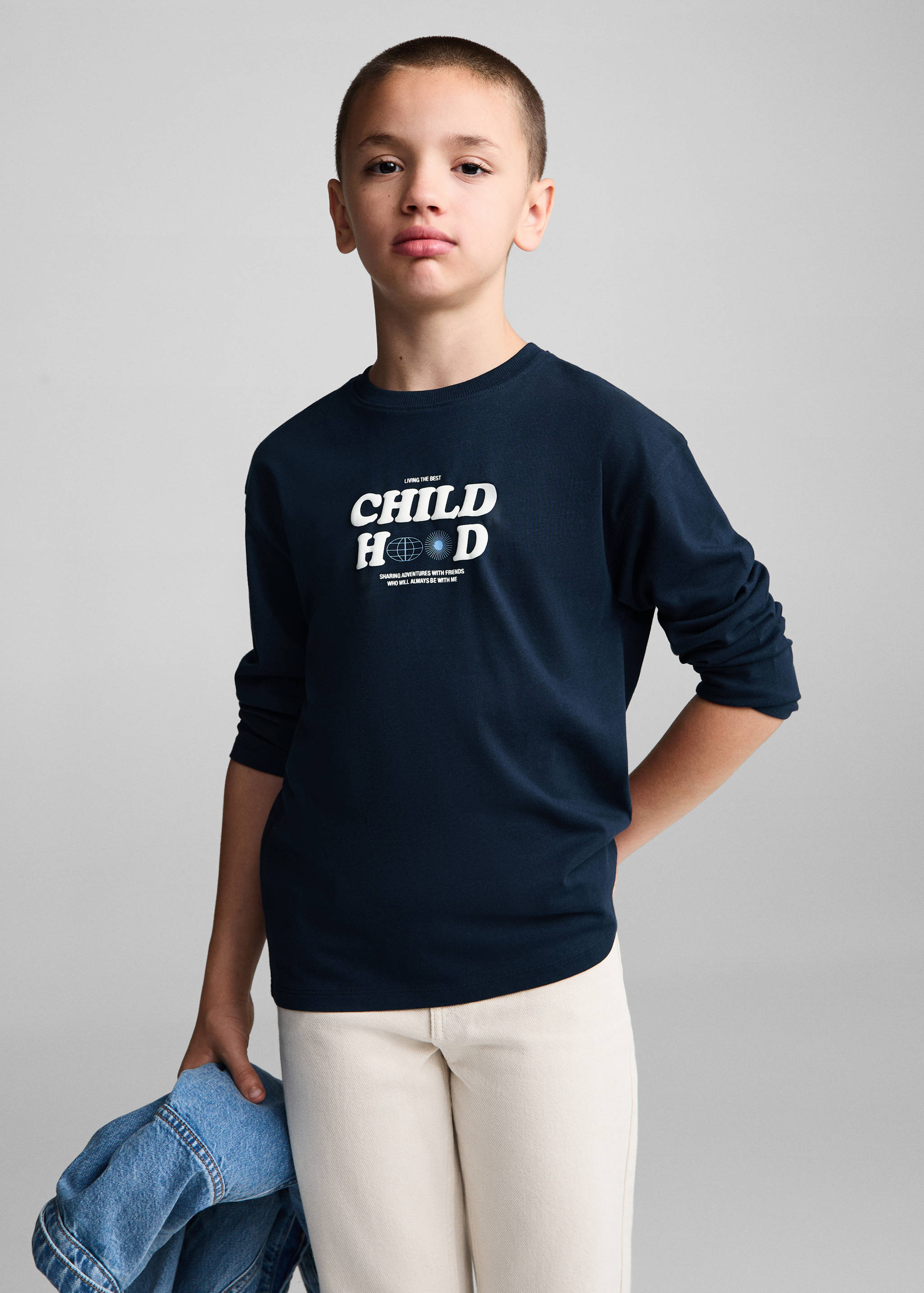 Printed long sleeve t-shirt - Medium plane