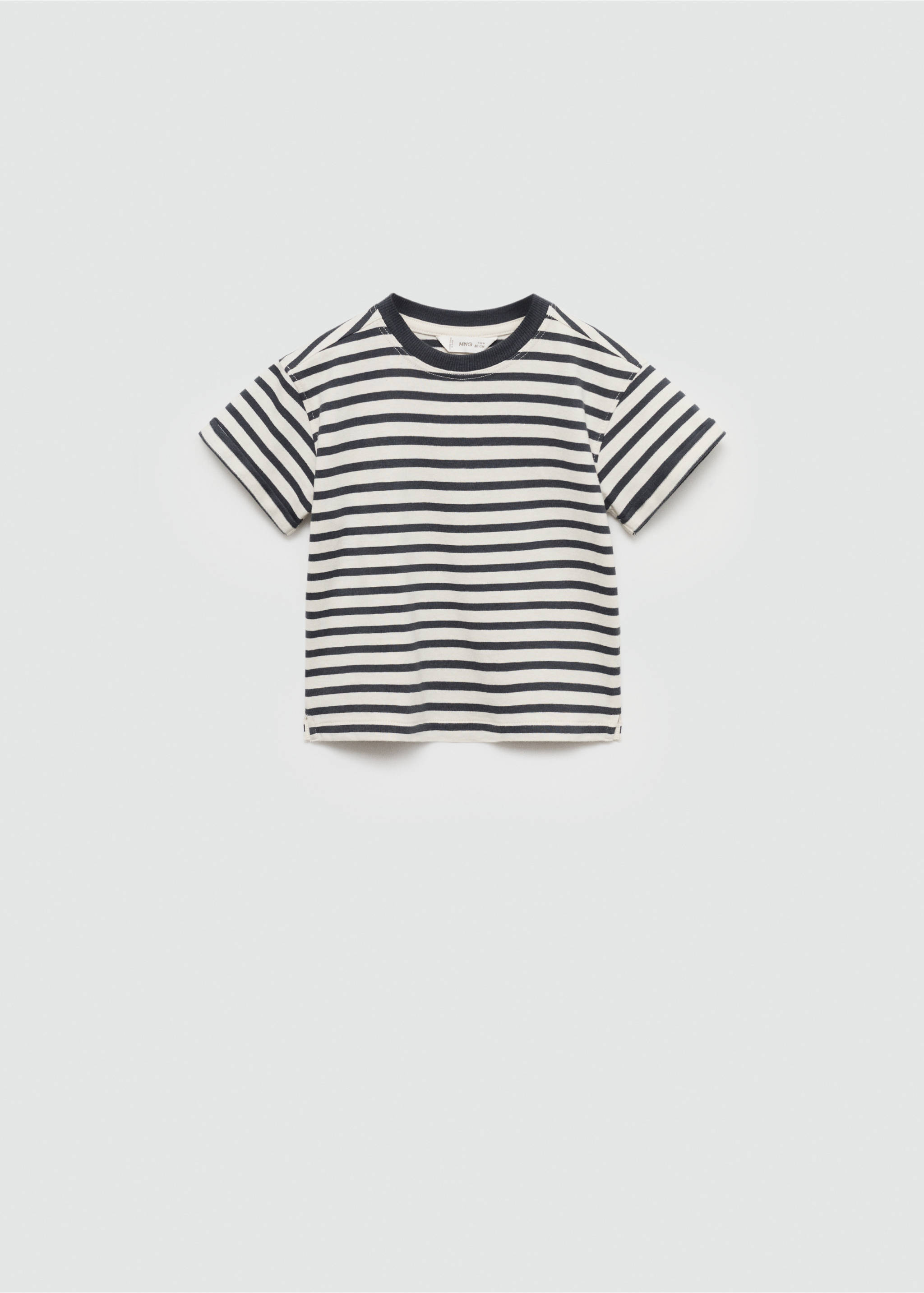 Gestreiftes Baumwoll-Shirt - Artikel ohne Model, Anthrazit. Ref: 77002935-00.