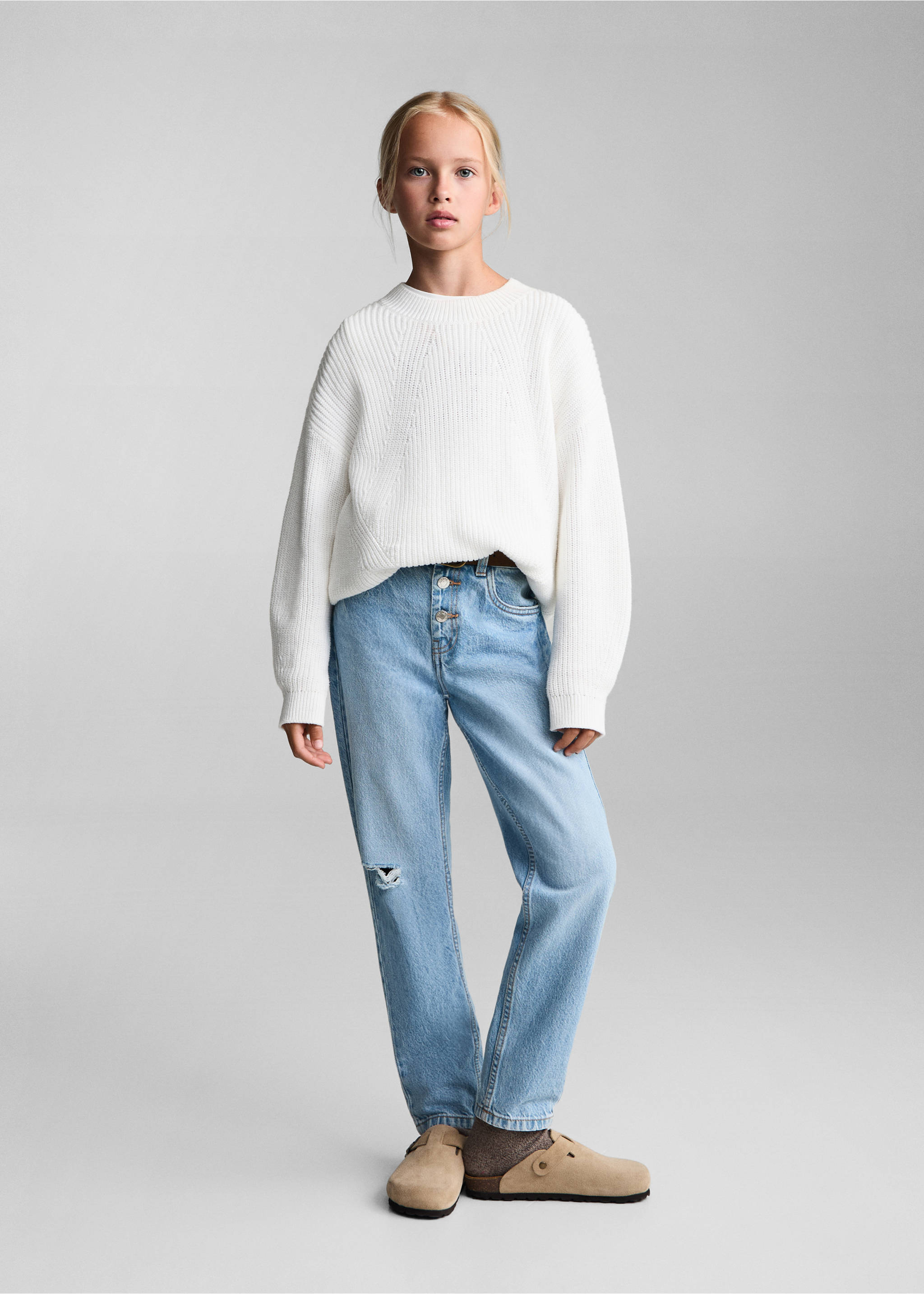 Mom-fit jeans - General plane, Medium Blue. Ref: 77003275-00.