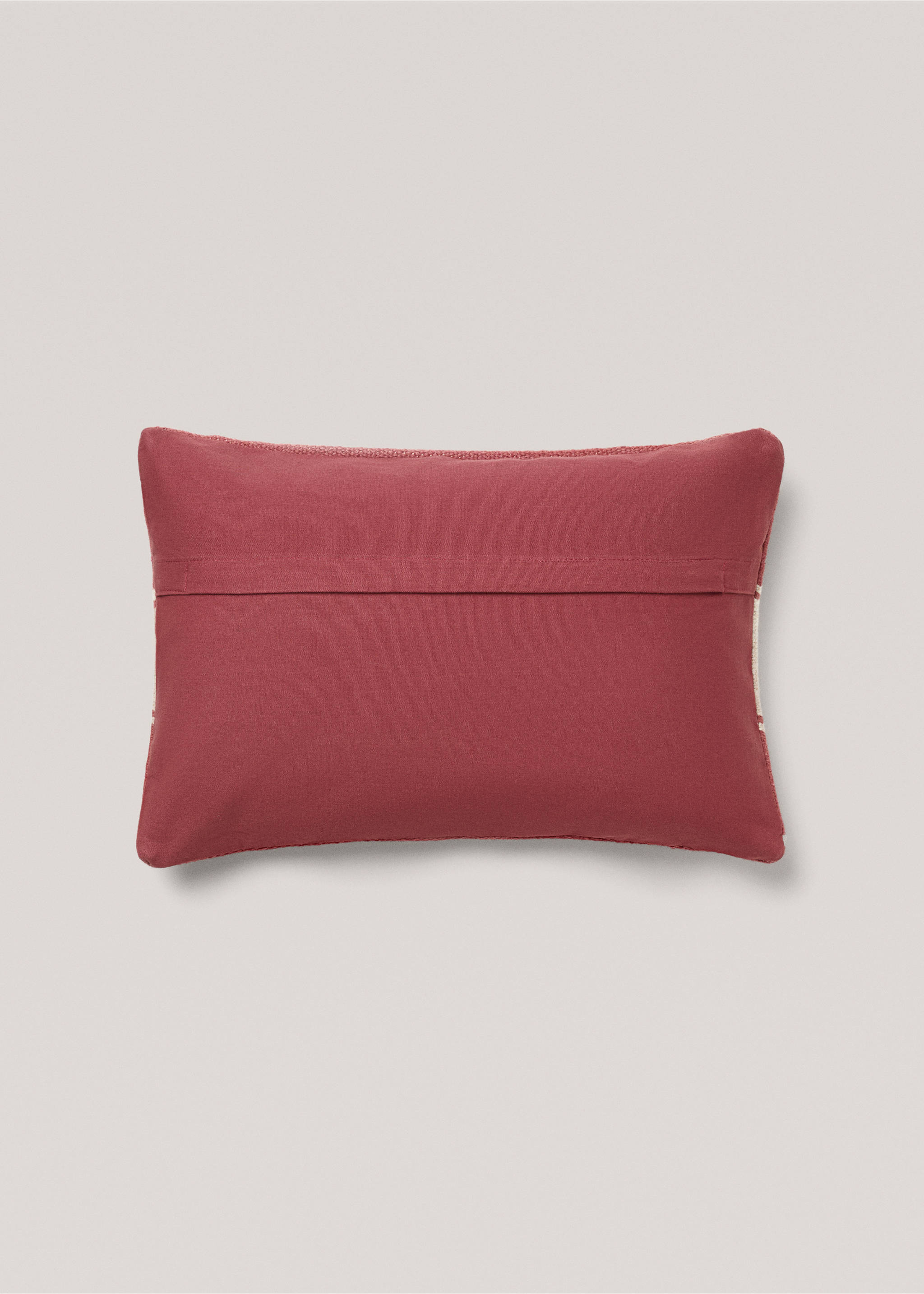 Housse coussin 100 % laine rayures - Détail de l'article 1, Bordeaux. Ref: 77003293-00.