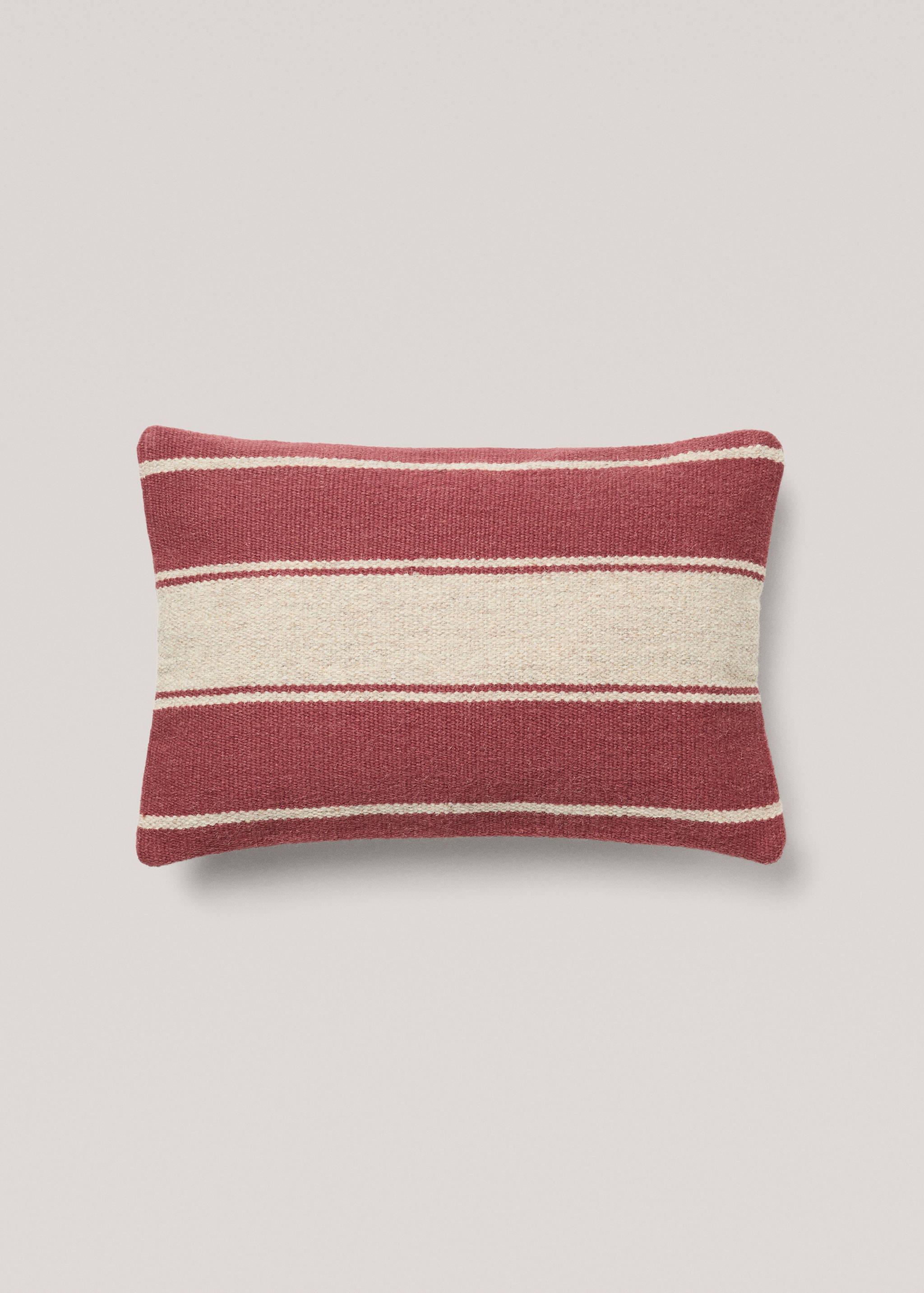 Housse coussin 100 % laine rayures - Article sans modèle