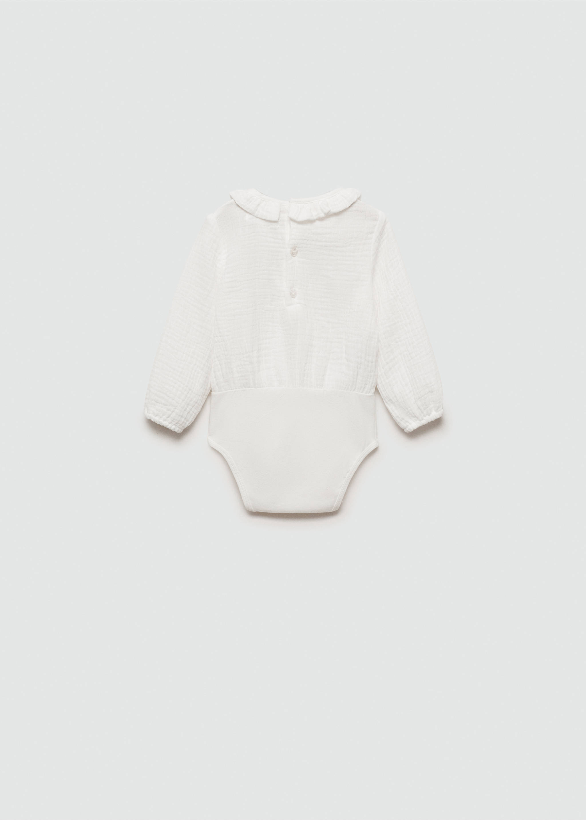 Body aus Crinkle-Baumwoll-Gaze - Rückseite des Artikels, Cremeweiß. Ref: 77003299-00.