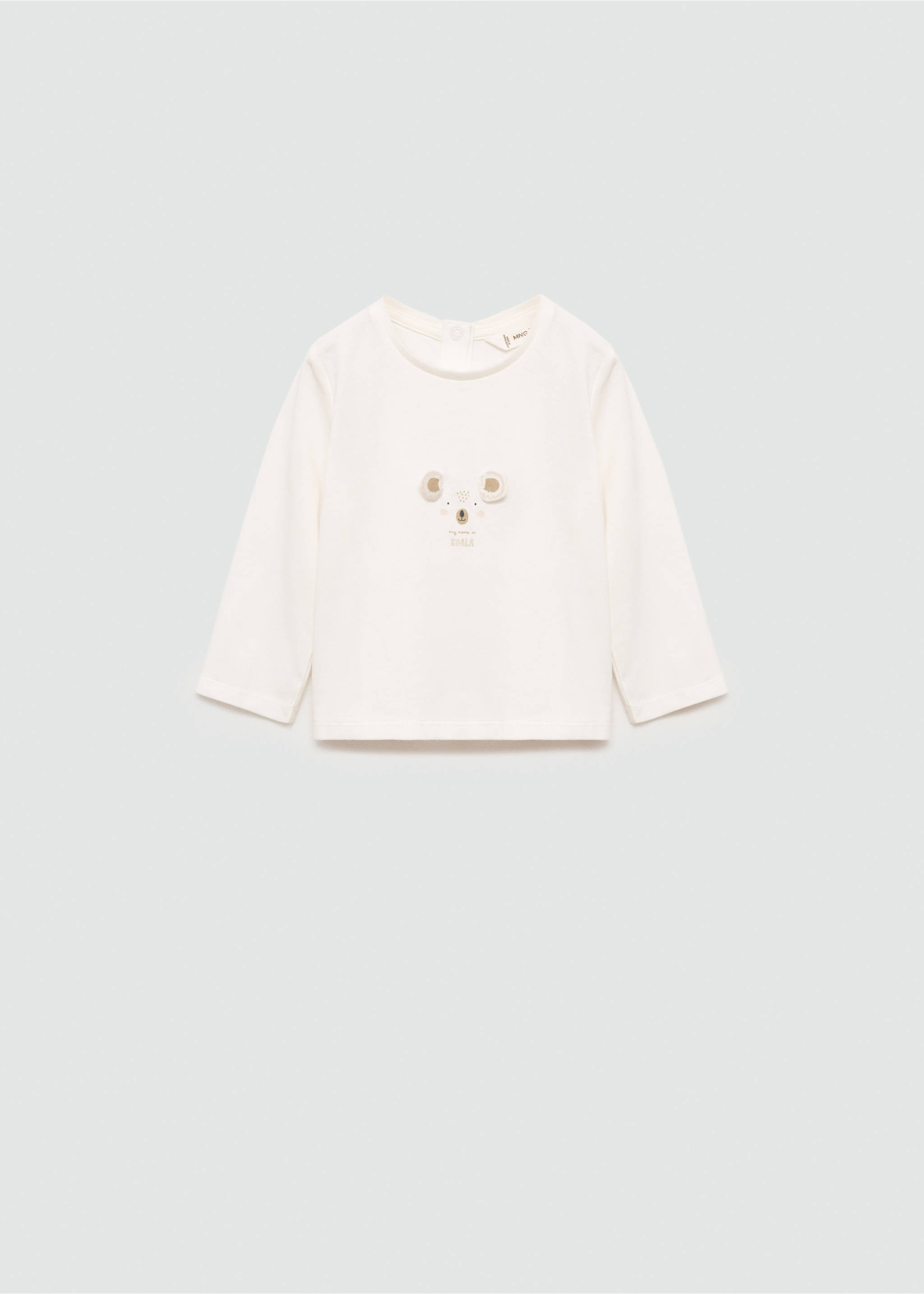 Printed long sleeve t-shirt - Article without model, Off White. Ref: 77003690-00.