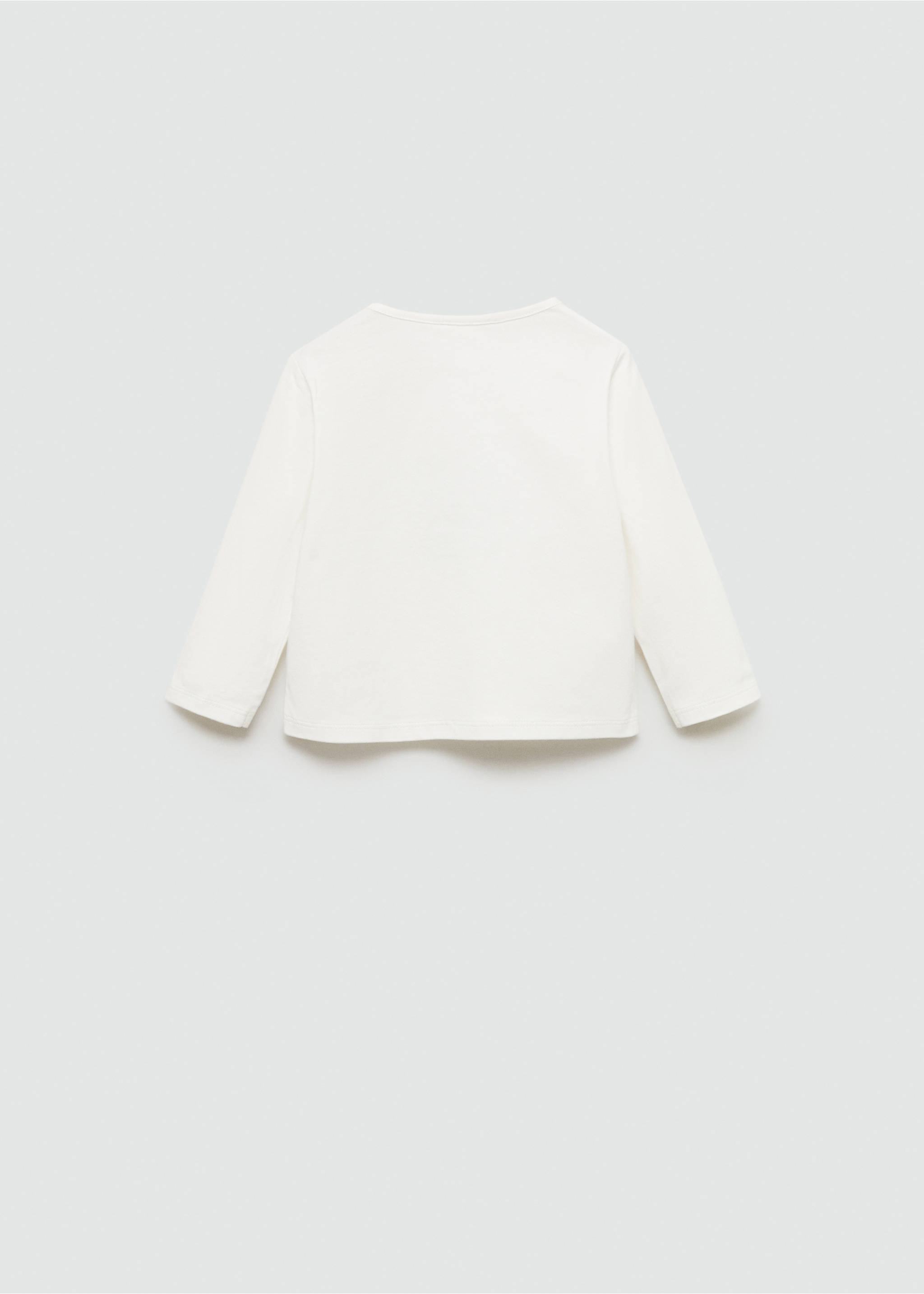 Embroidered detail cotton T-shirt - Reverse of the article, Off White. Ref: 77003692-00.