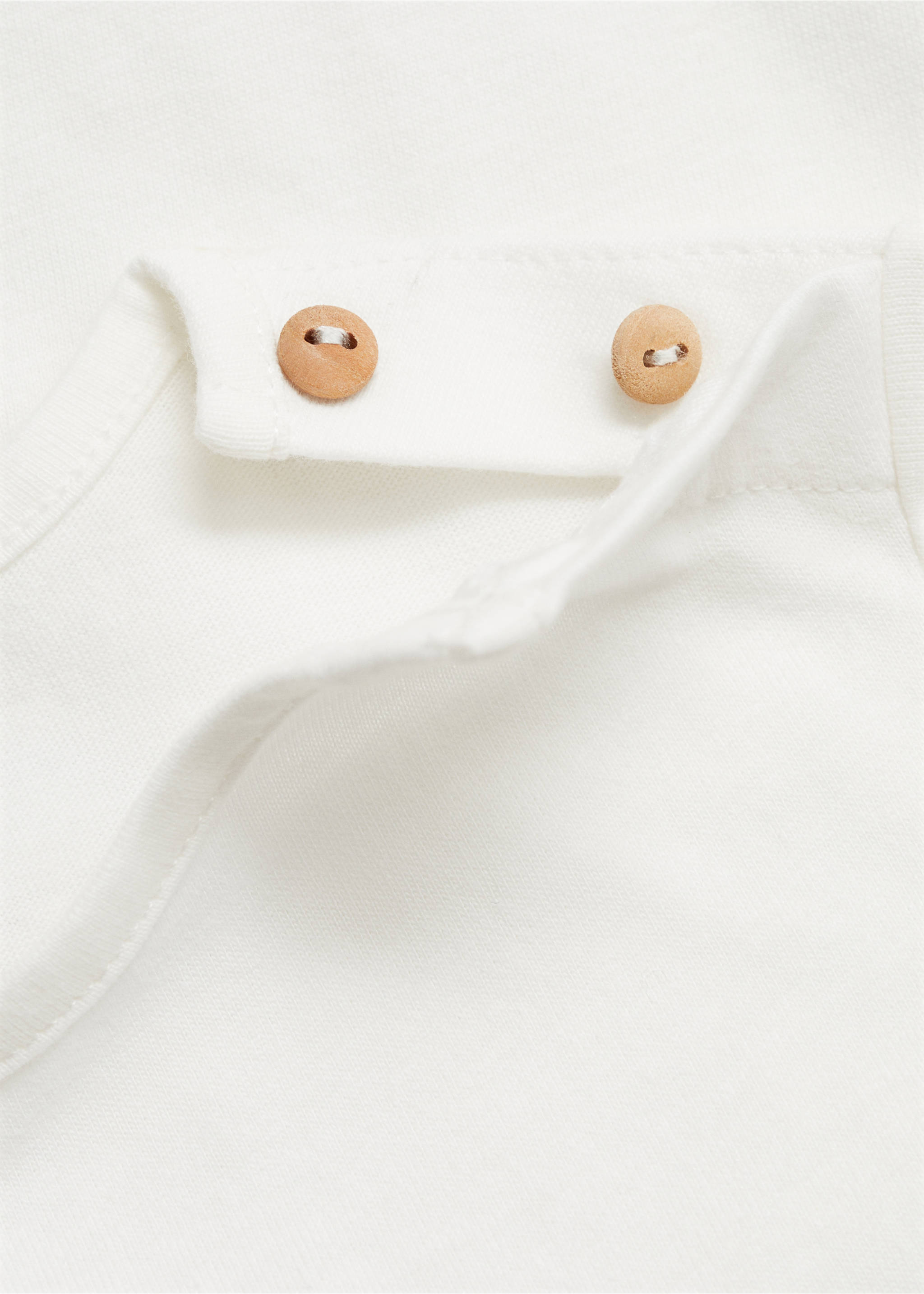 Embroidered detail cotton T-shirt - Details of the article 0, Off White. Ref: 77003692-00.