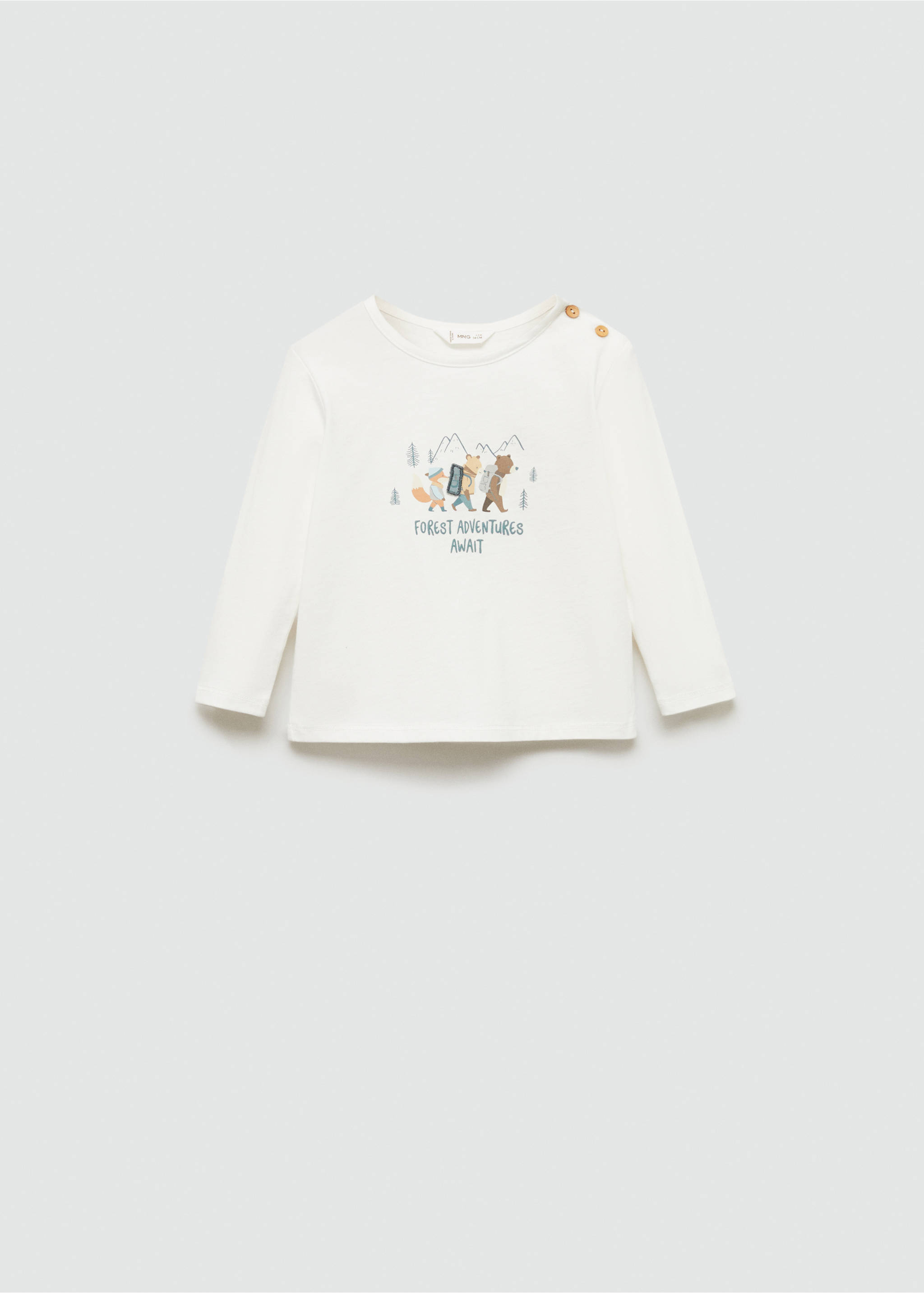 Camiseta estampada algodón - Artículo sin modelo, Blanco roto. Ref: 77003693-00.