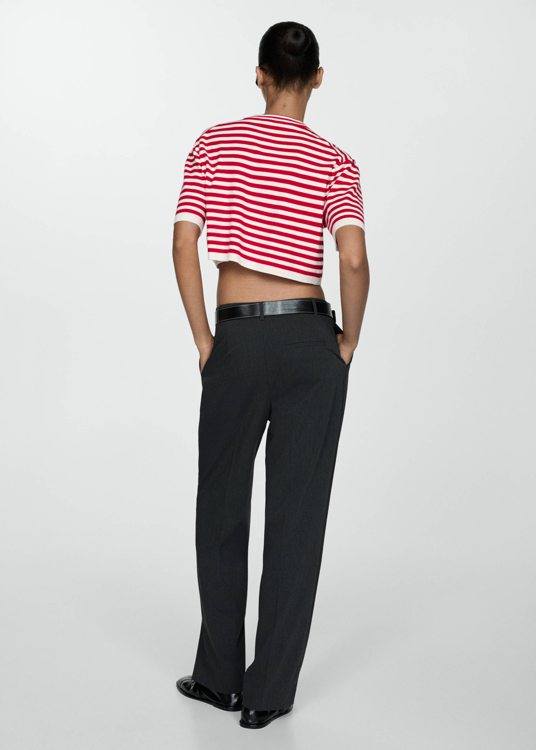Striped crop T-shirt - Reverse of the article
