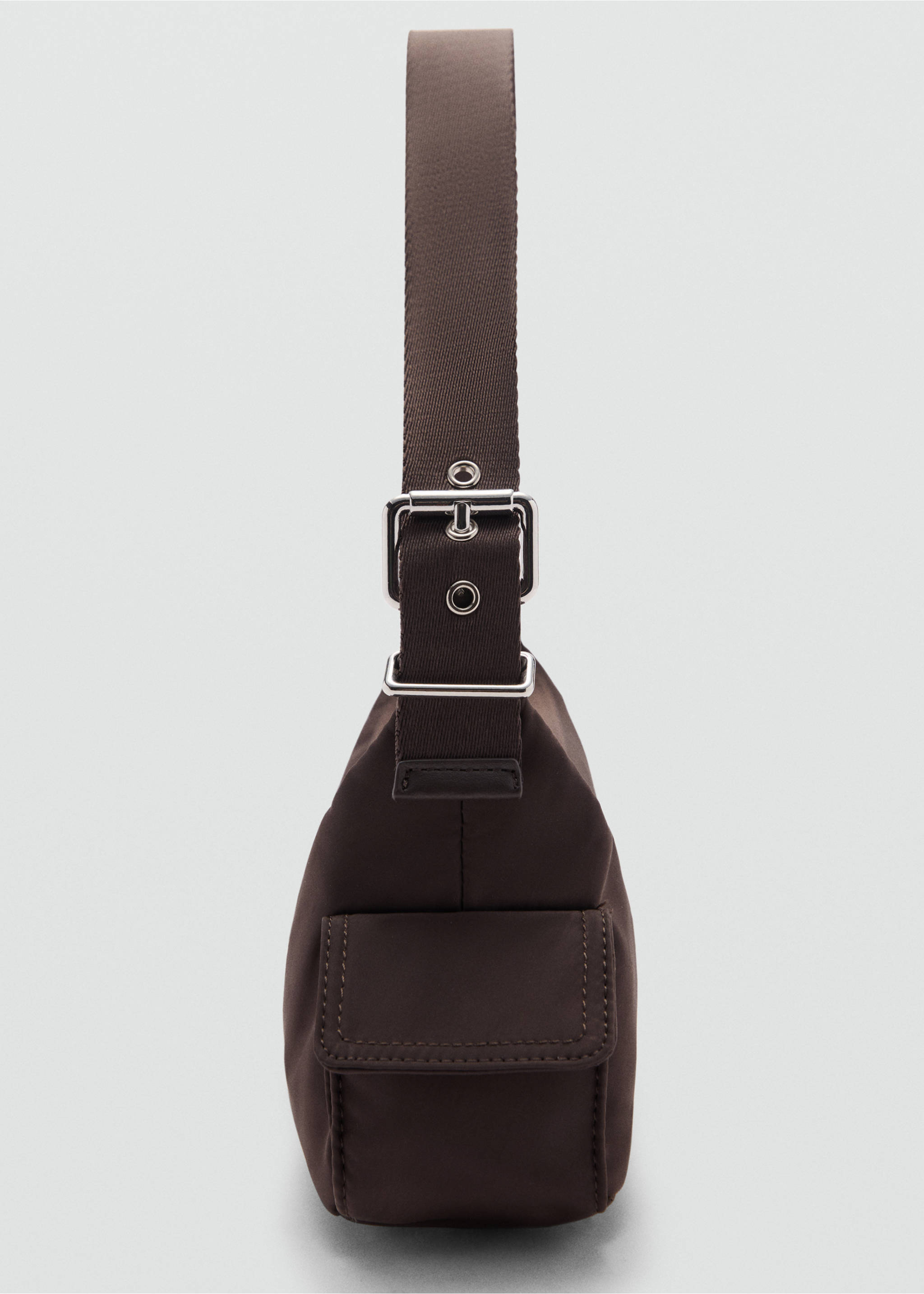 Nylon cargo bag with pockets - Details of the article 1, Chocolate. Ref: 77004023-00.