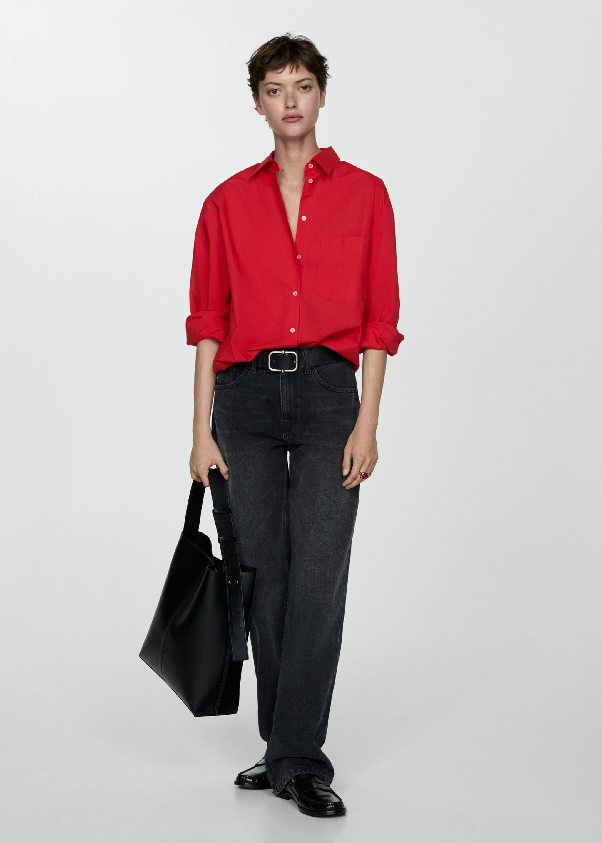 Pocket oversize shirt - General plane, Red. Ref: 77004024-00.