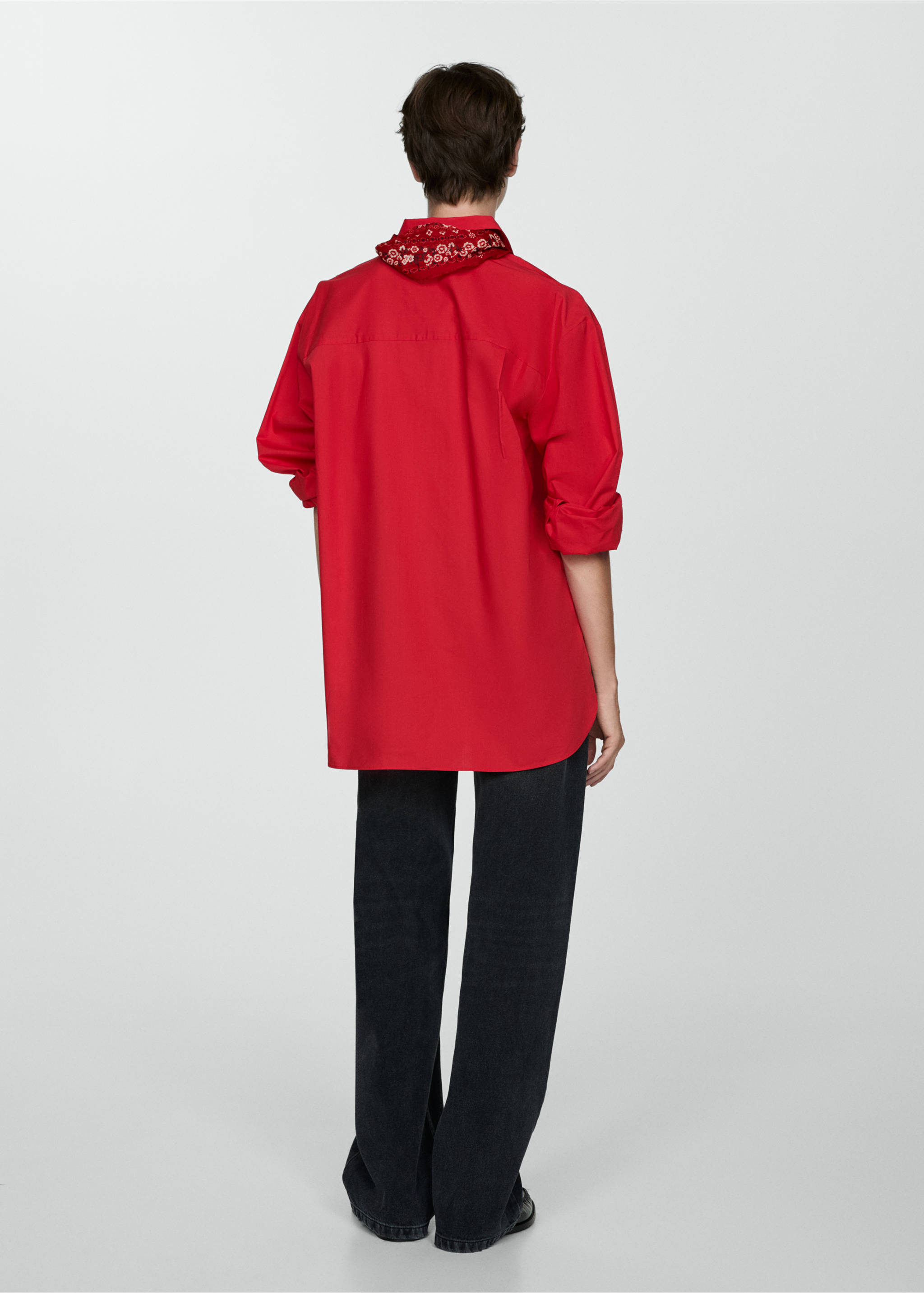 Pocket oversize shirt - Reverse of the article, Red. Ref: 77004024-00.
