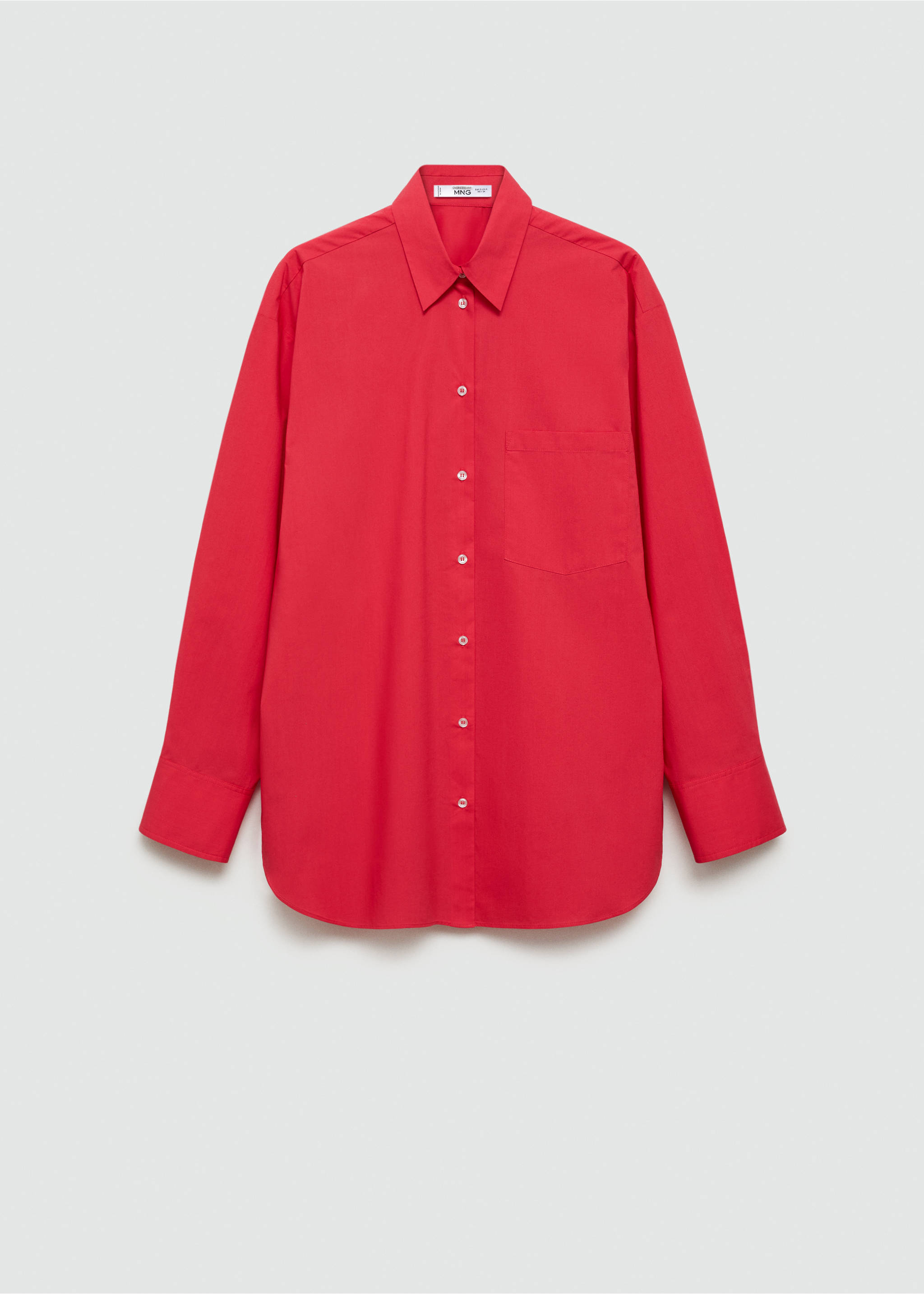 Pocket oversize shirt - Article without model, Red. Ref: 77004024-00.