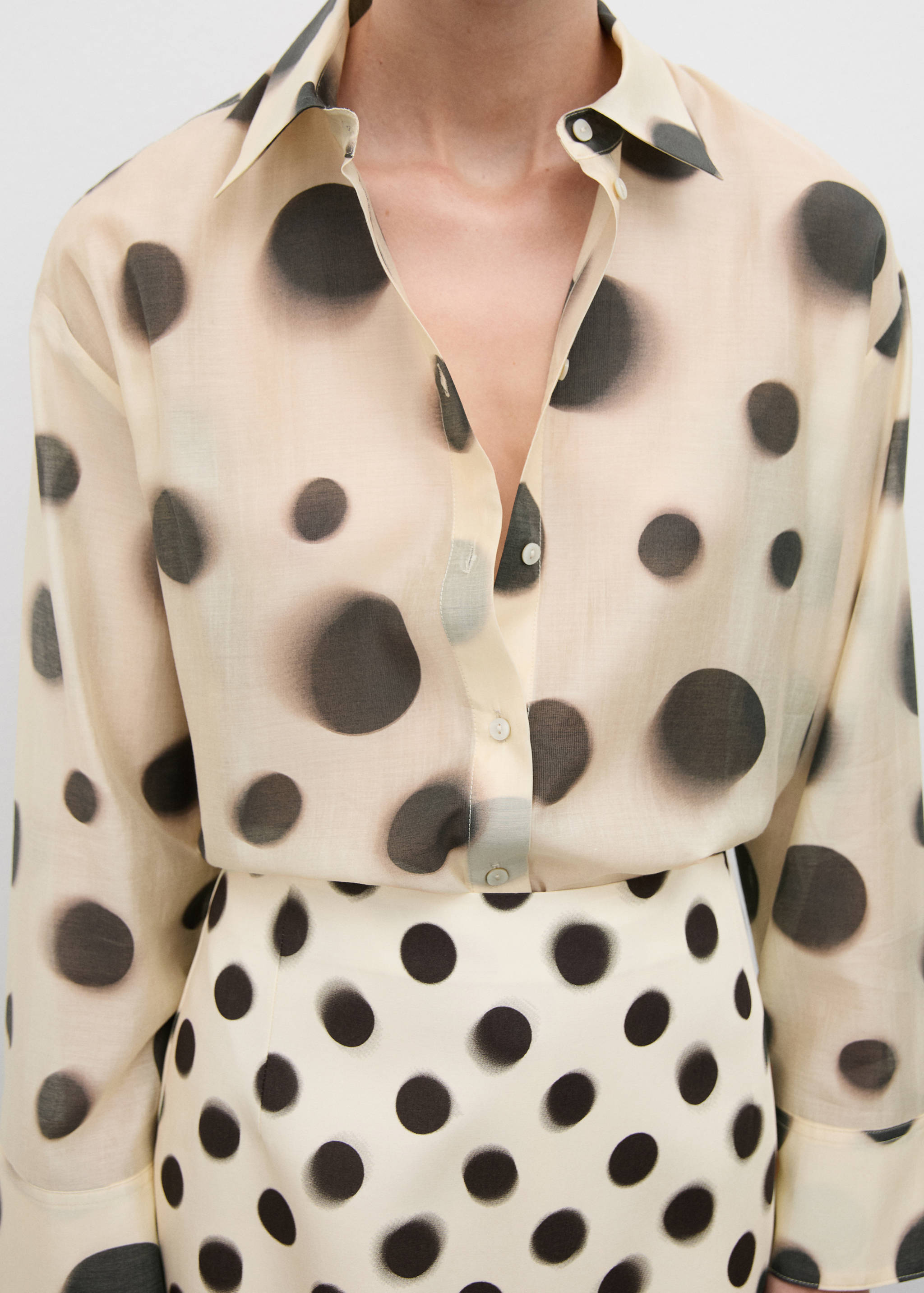 Polka-dot lyocell shirt - Medium plane