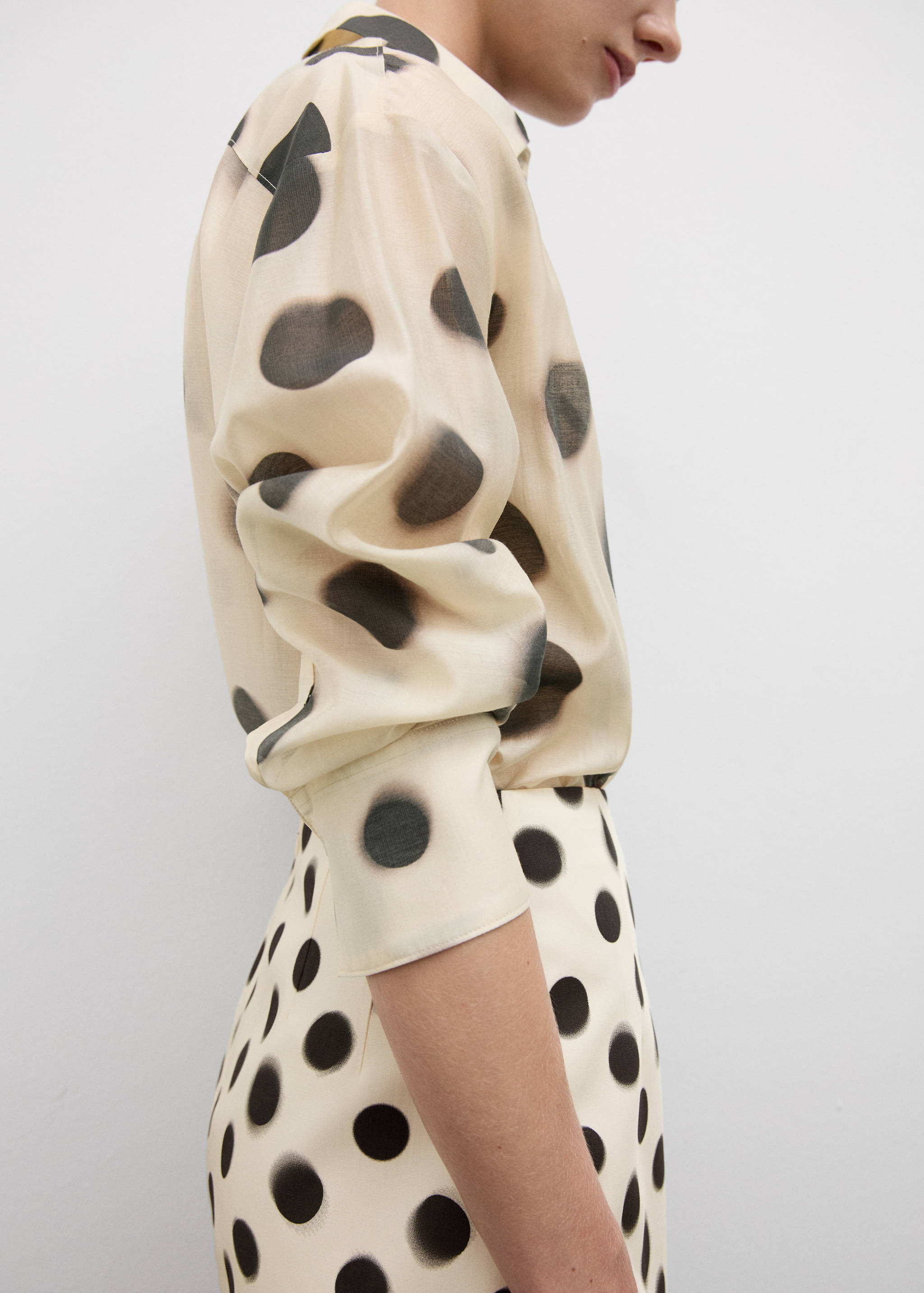 Polka-dot lyocell shirt - Details of the article 6