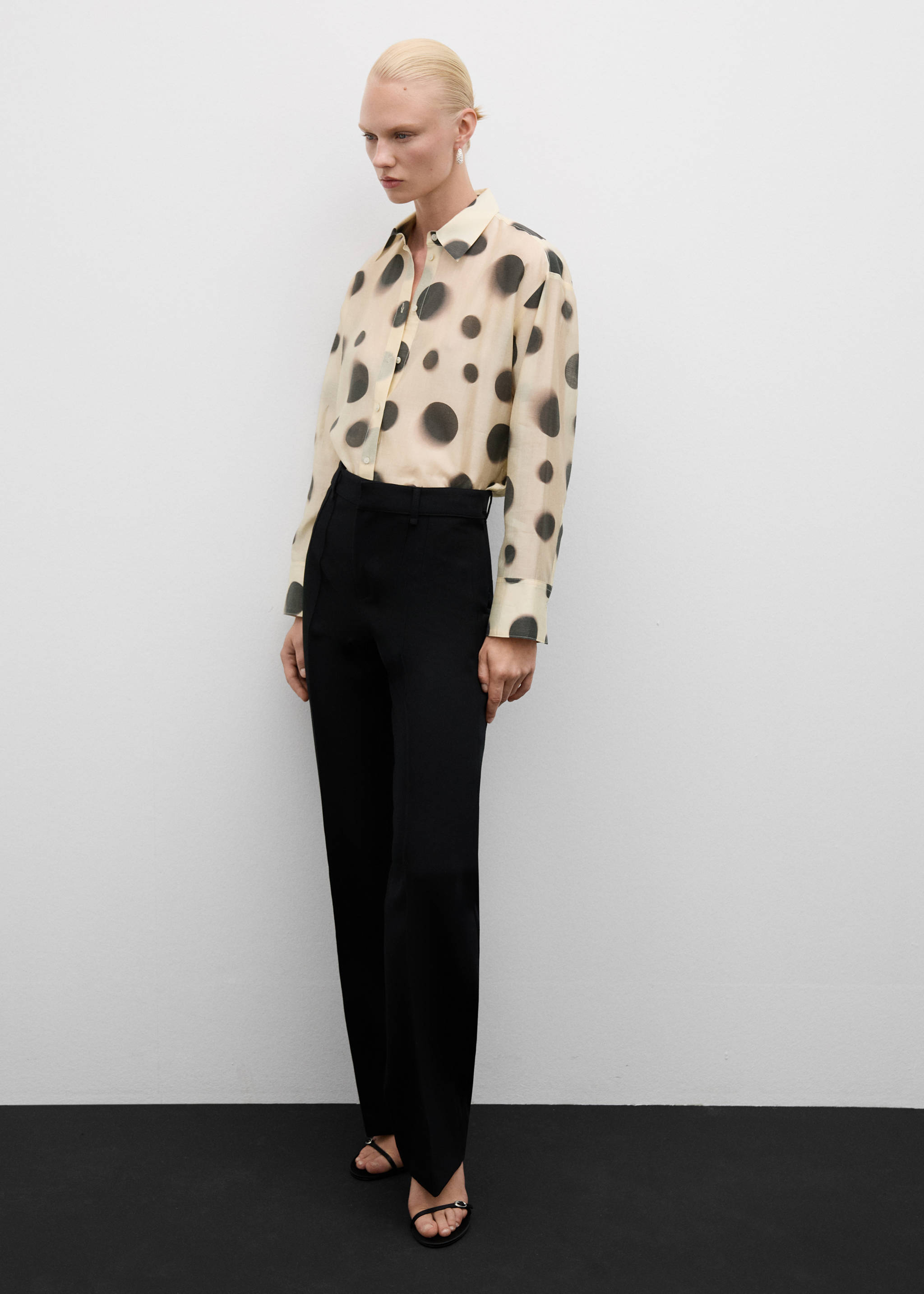 Polka-dot lyocell shirt - Details of the article 2