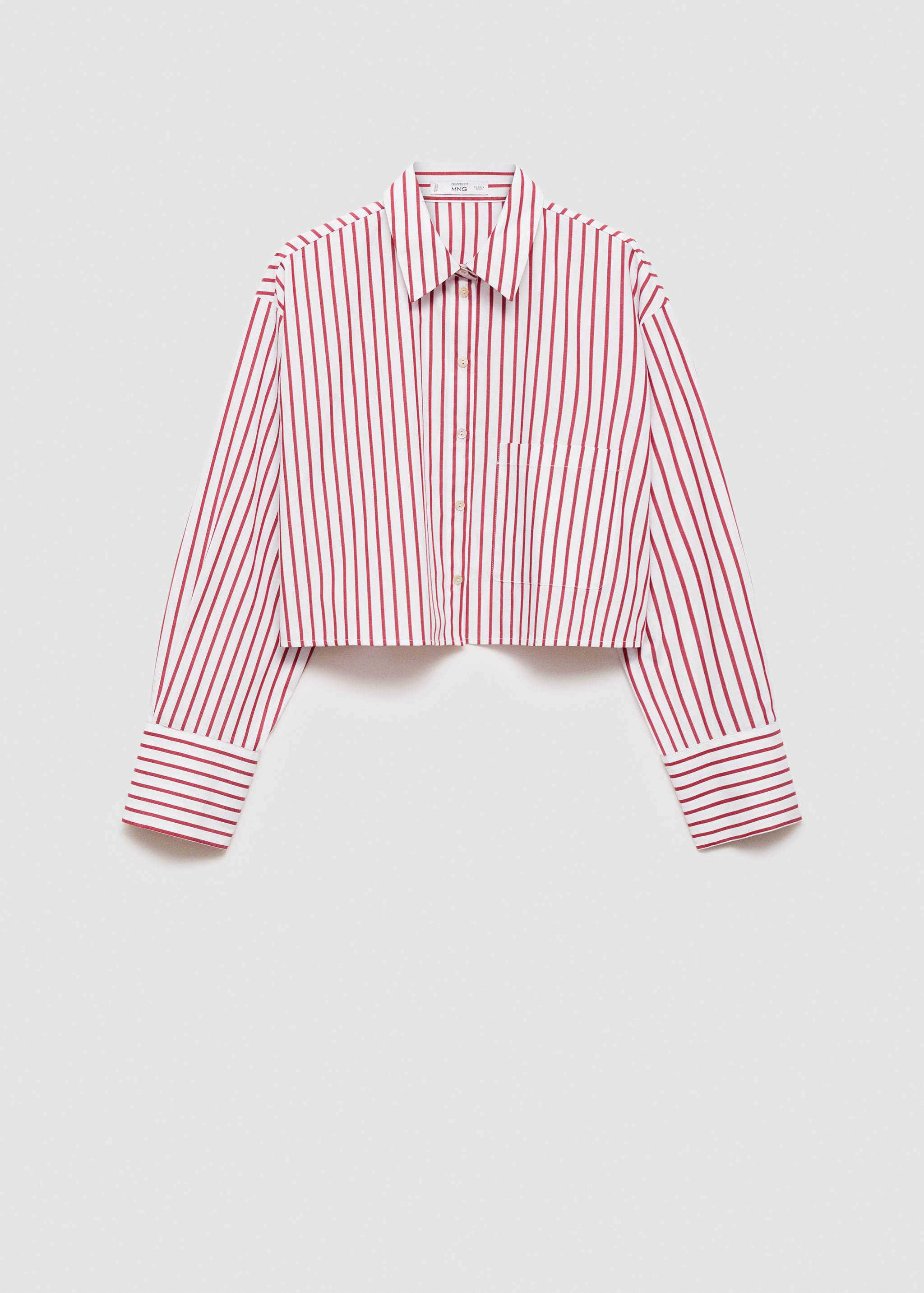 Camicia crop righe - Articolo senza modello