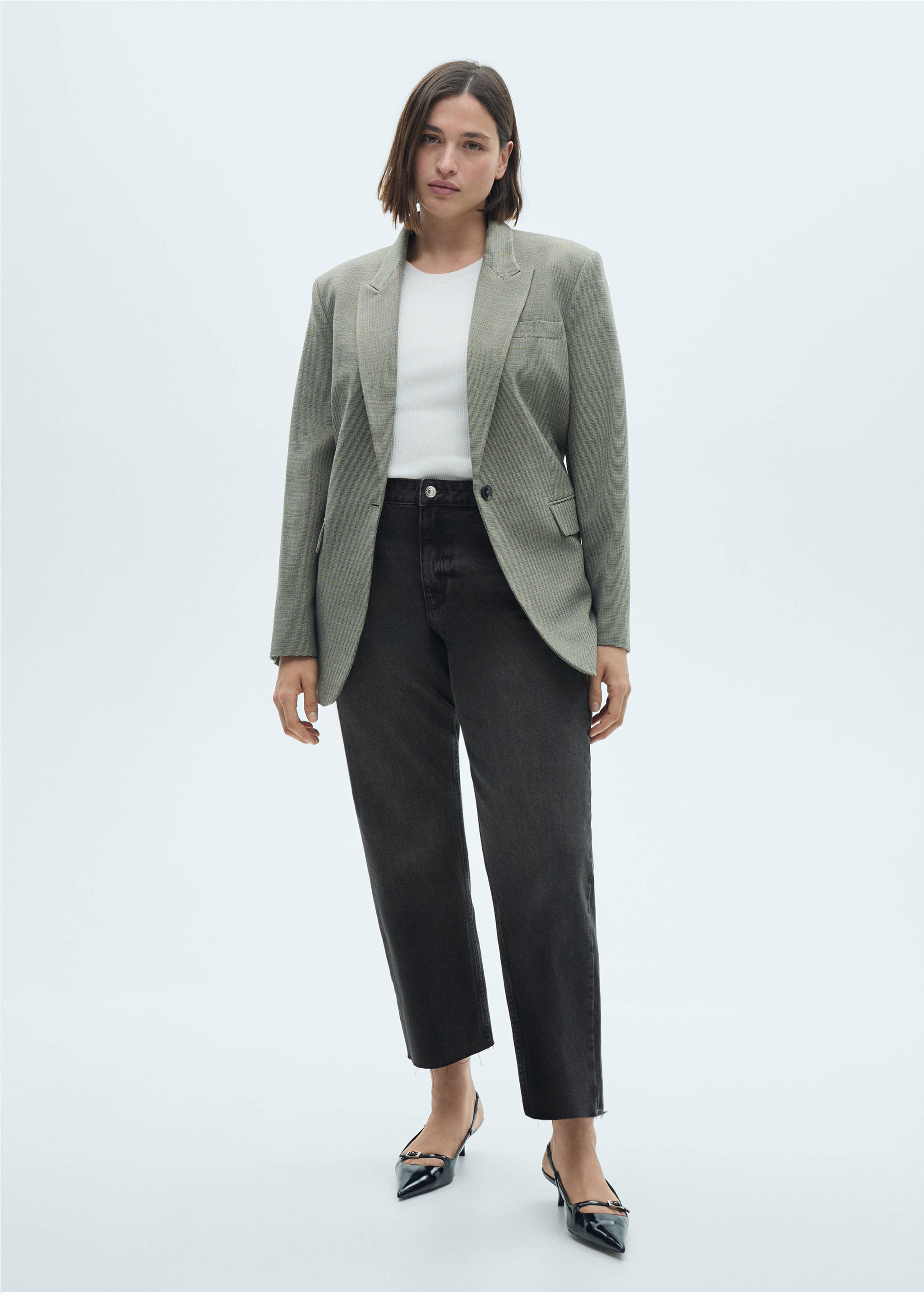 Texans Blanca rectes crop - Detall de l'article 3, Black denim. Ref: 77004031-00.