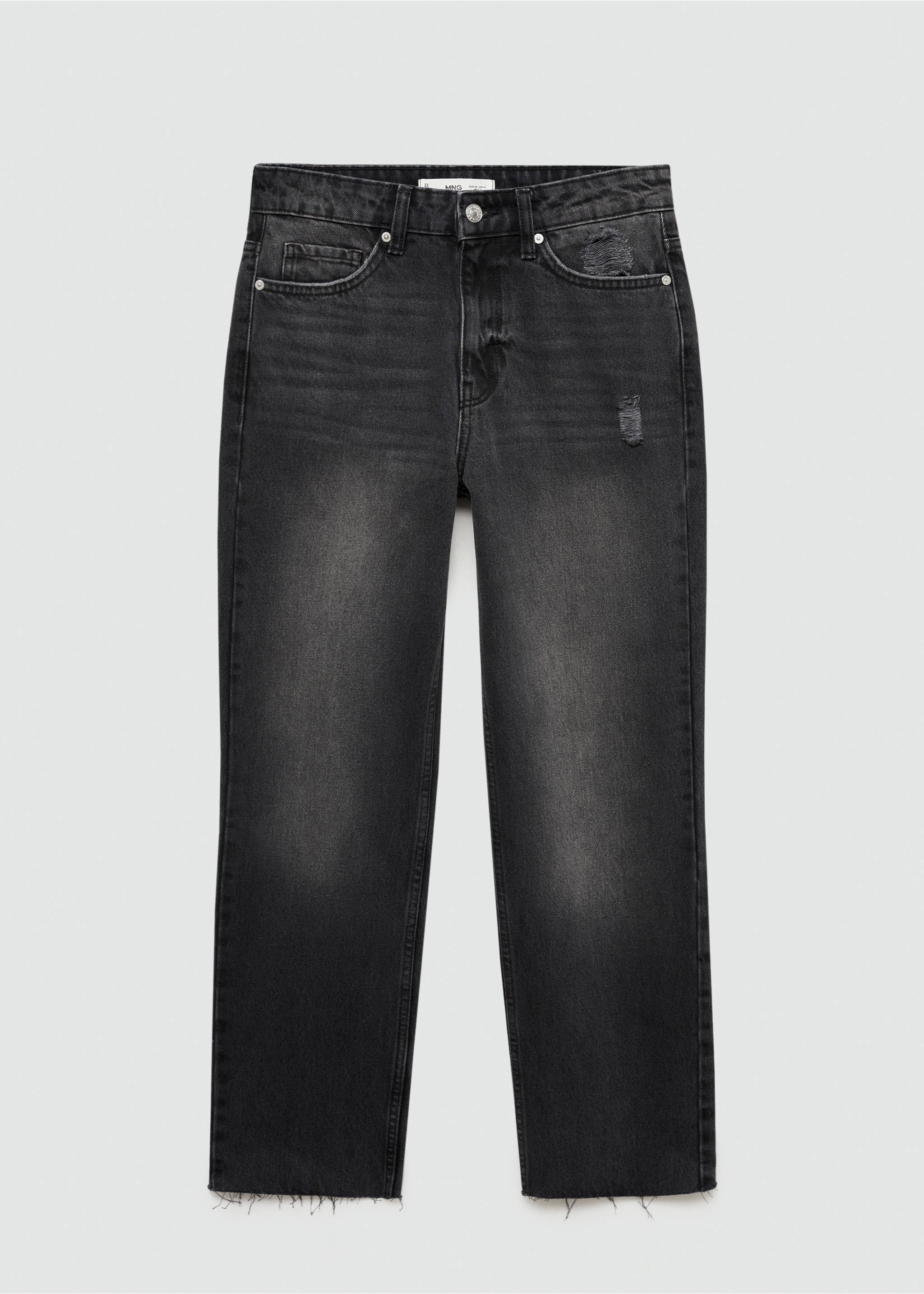 Blanca straight-fit cropped jeans - Article without model, Black denim. Ref: 77004031-00.